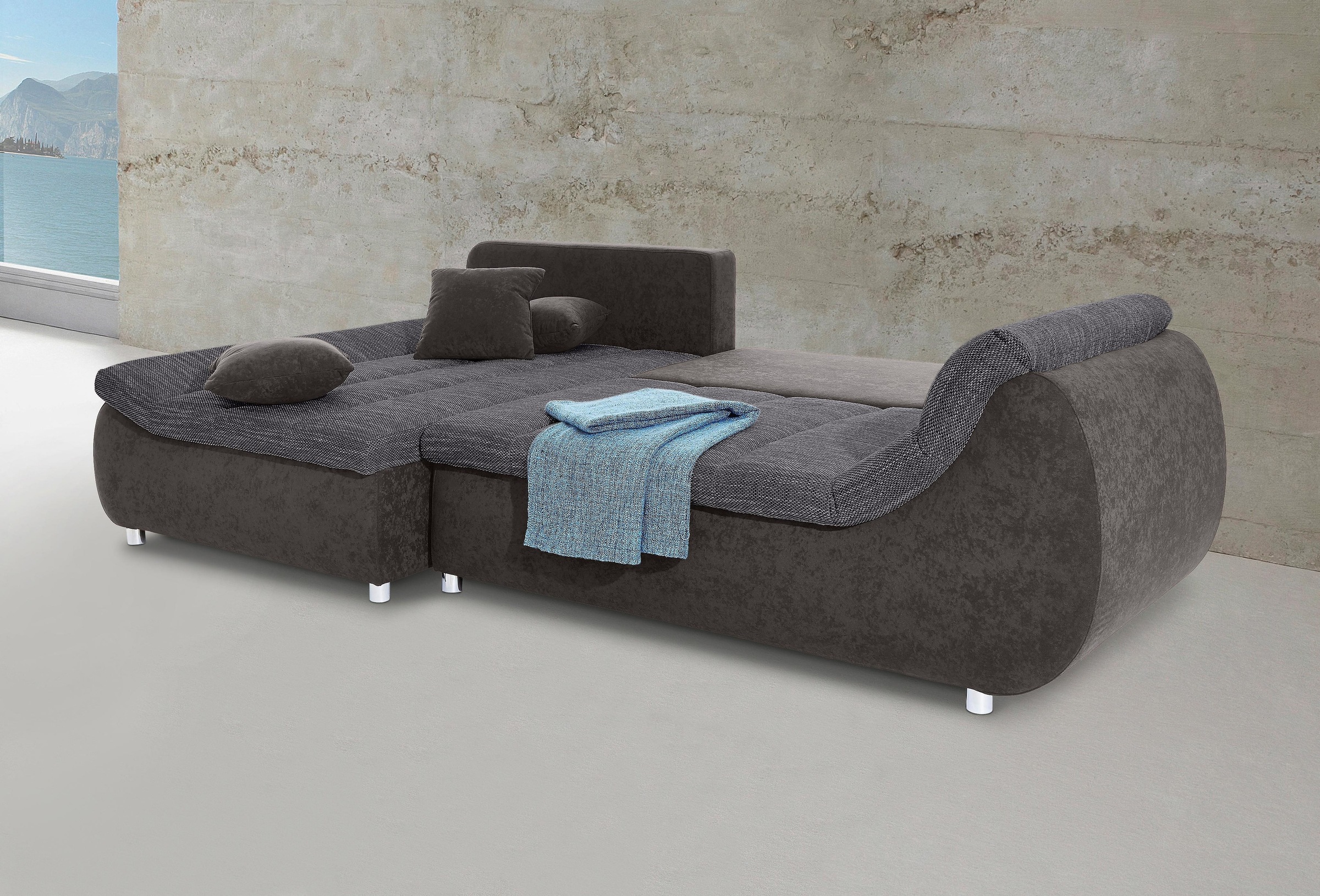 INOSIGN Ecksofa "Imola elegant und bequem, aktuelle Steppung im Sitz, L-For günstig online kaufen