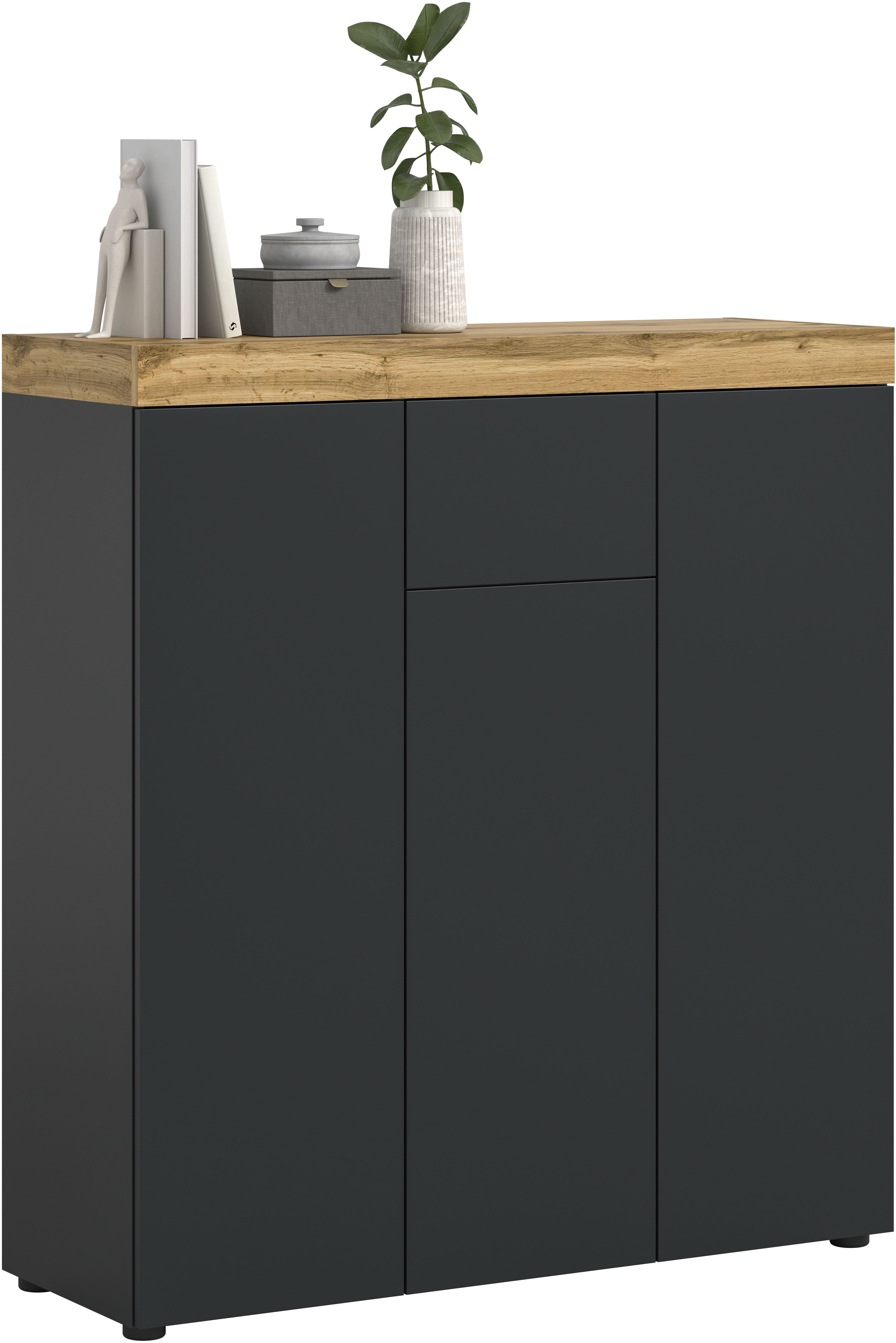 OTTO home Highboard "MAMBO, TOPSELLER, Breite 105cm, 3 Türen, 1 Schubkasten, 9 Fächer" 1 Stk. tlg. Kommode, Sideboard, Wohnzimmer, Schlafzimmer