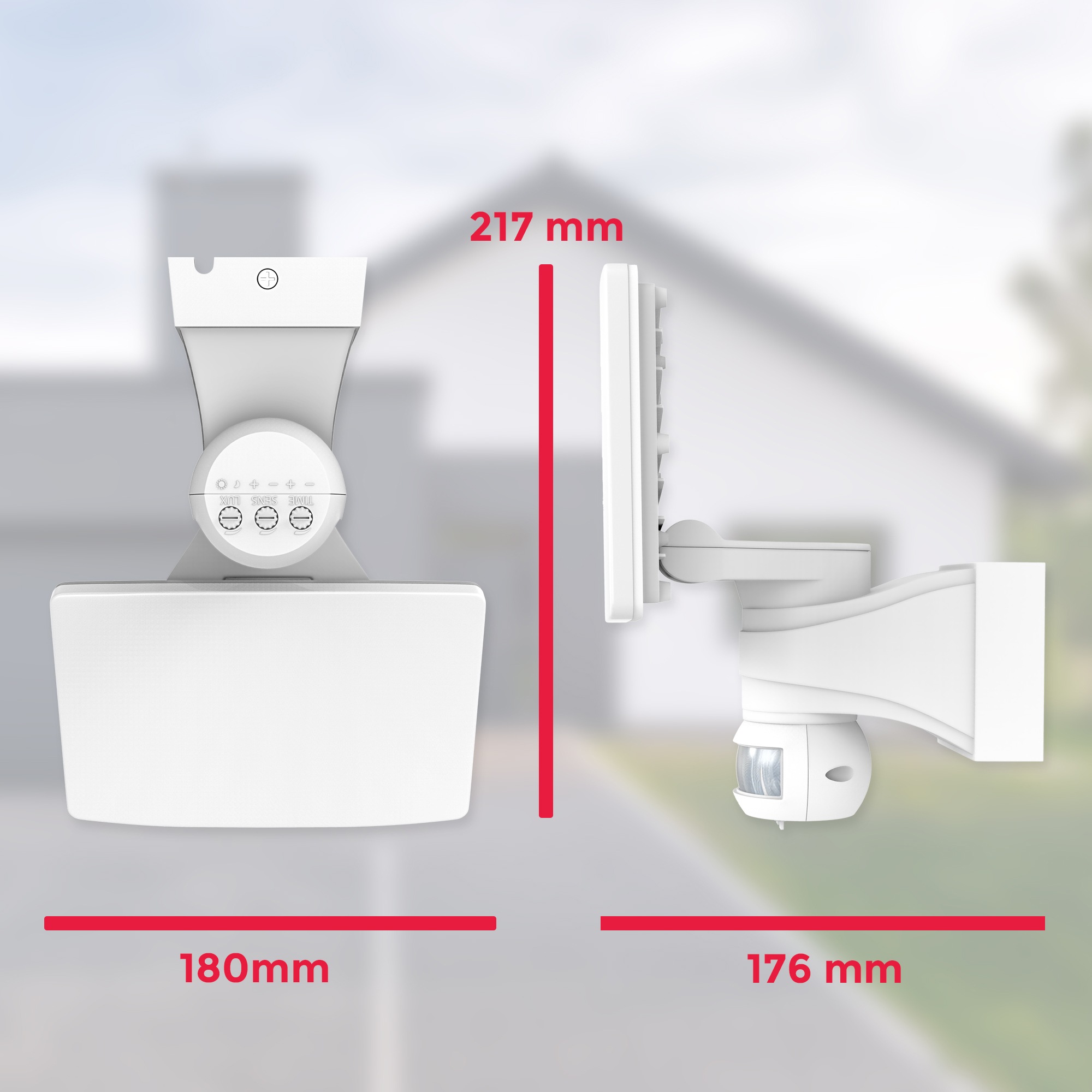 B.K.Licht LED Außen-Wandleuchte, 1 flammig-flammig, Außenstrahler,  Bewegungsmelder, Wandlampe, 20W 2300 Lumen, IP44, weiß | BAUR