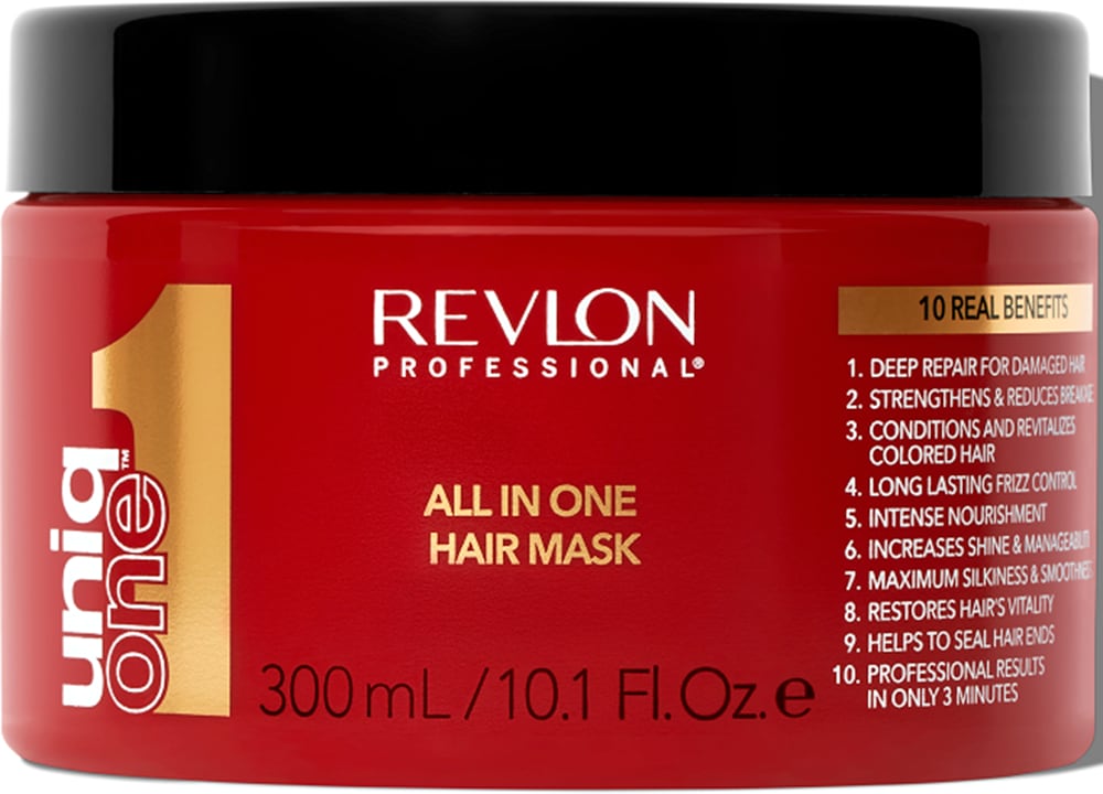 Haarmaske "Uniqone All In One Hair Mask Haarmaske 300 ml", 300ml, rot, REVLON PROFESSIONAL, Haarpflegemittel, Zehn Vorteile speziell für kraftloses