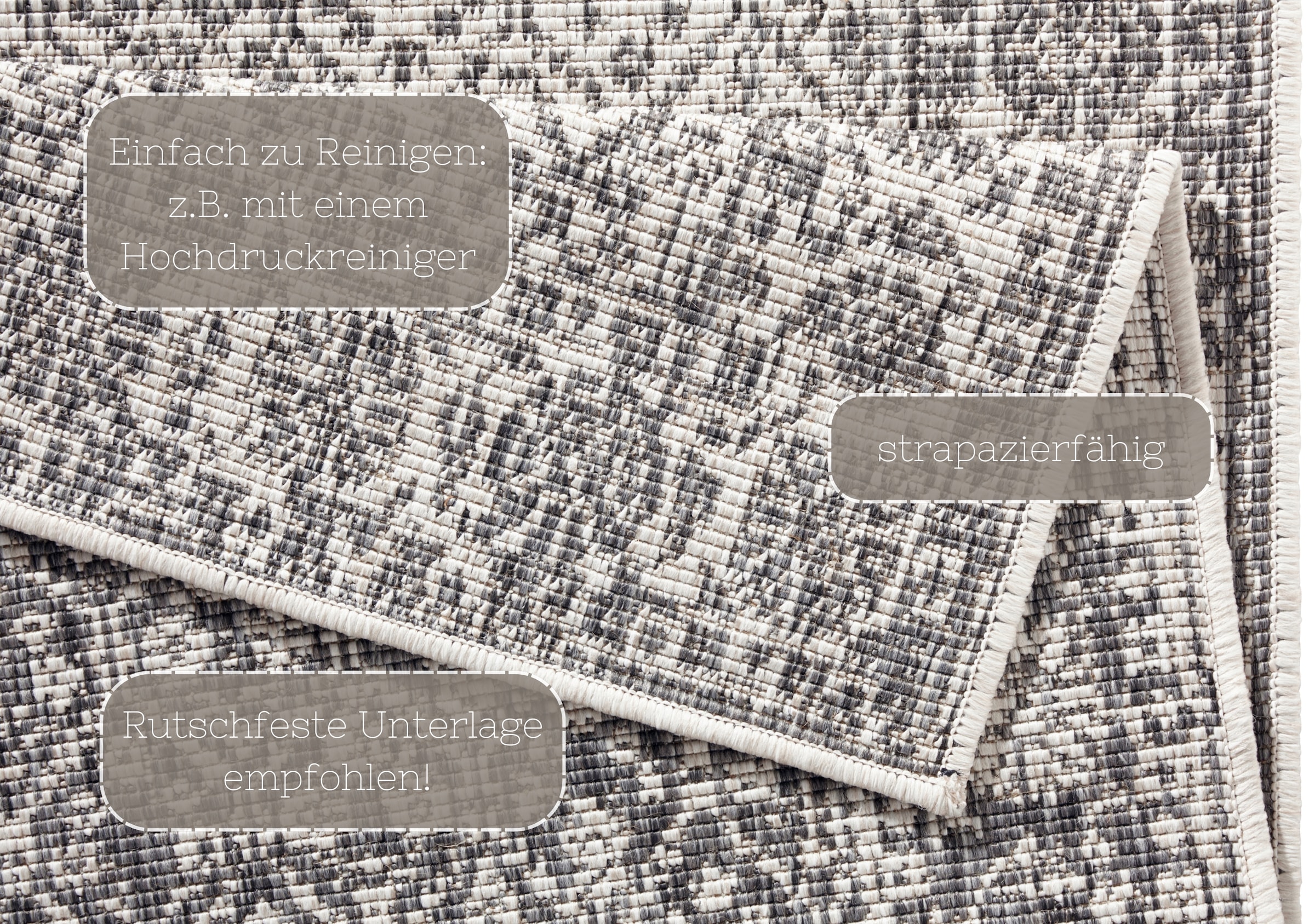 NORTHRUGS Teppich »Curacao«, rechteckig, 5 mm Höhe, In-& Outdoor, Läufer, Wetterfest, Balkon, Wohnzimmer, Wasserfest