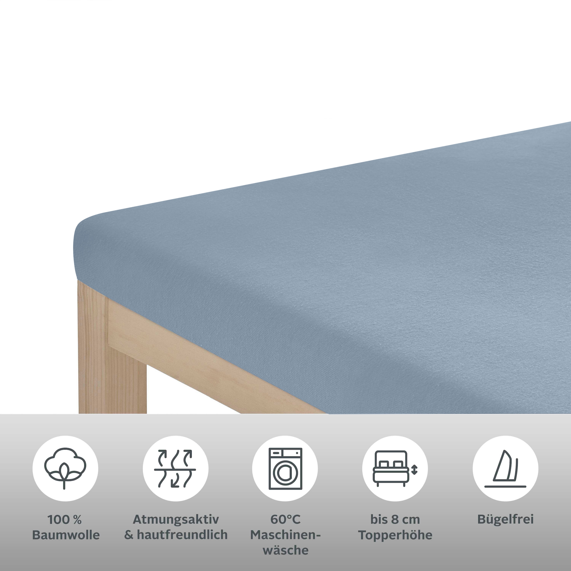 OTTO home Spannbettlaken "Physalis Topper Basic, in Gr. 90x200, 140x200 ode günstig online kaufen