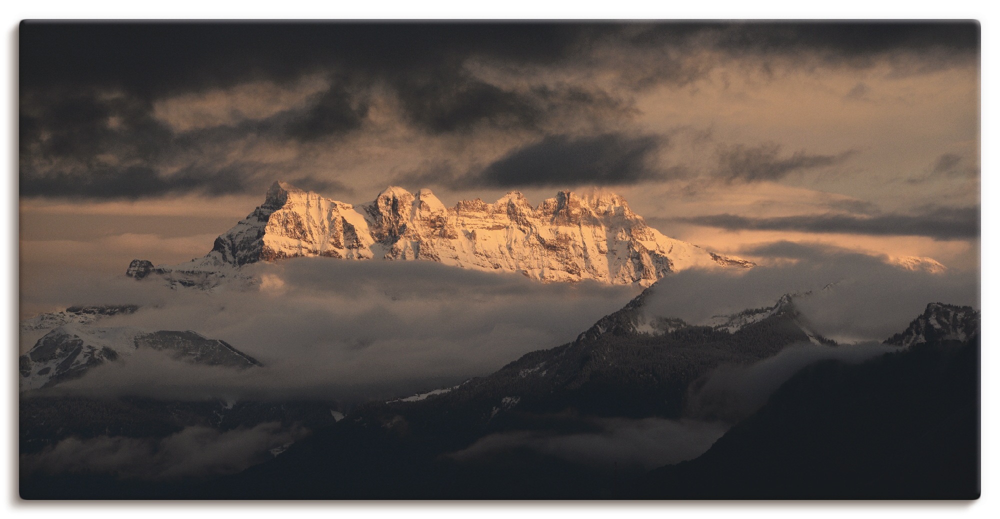 Artland Wandbild »Dents du Midi, Schweizer Berge«, Berge, (1 St.), als  Leinwandbild, Wandaufkleber oder Poster in versch. Größen bestellen | BAUR