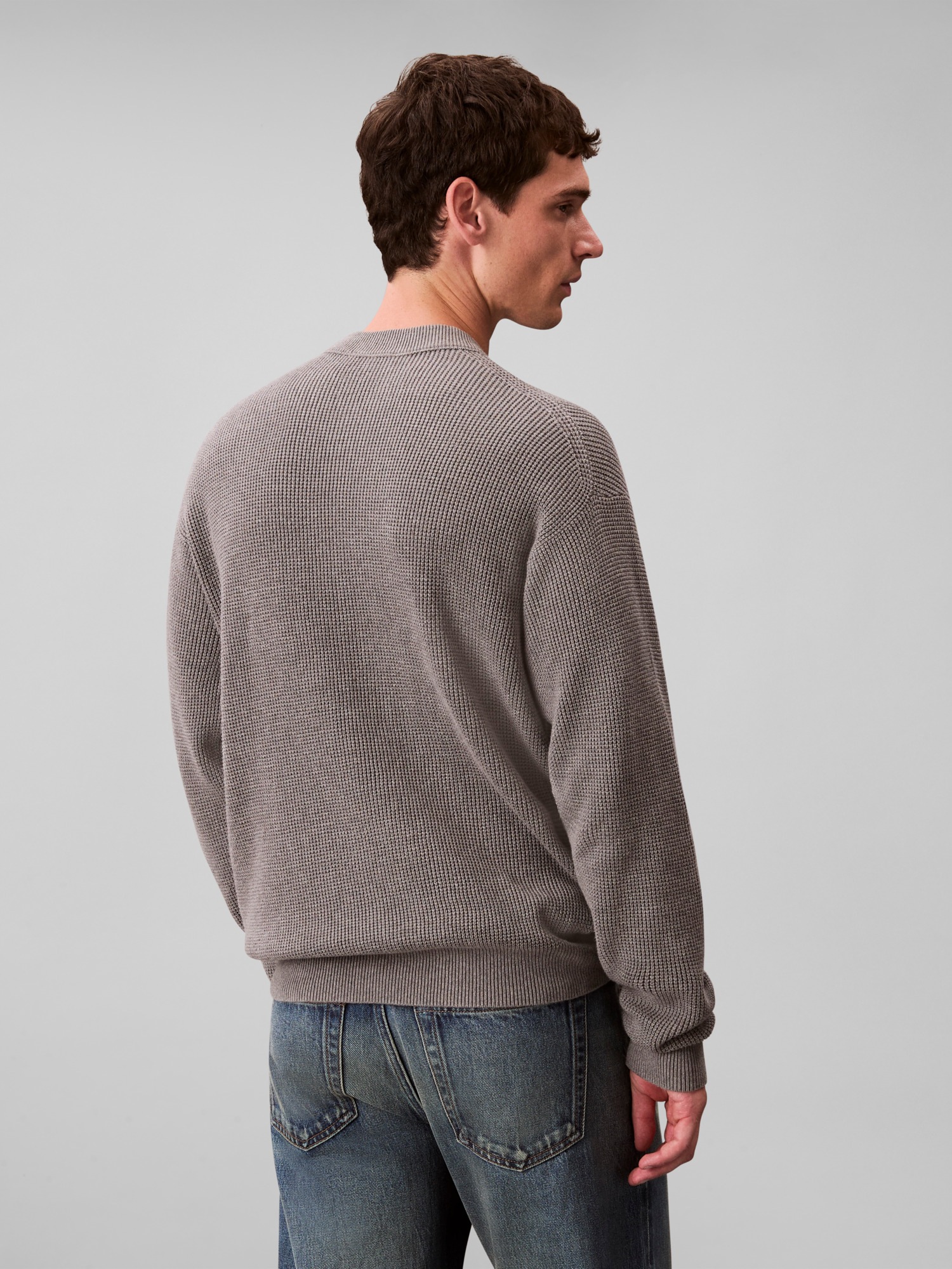 Calvin Klein Jeans Rundhalspullover "LS EZ COTTON WAFFLE CRWNK SWTR 9", Run günstig online kaufen