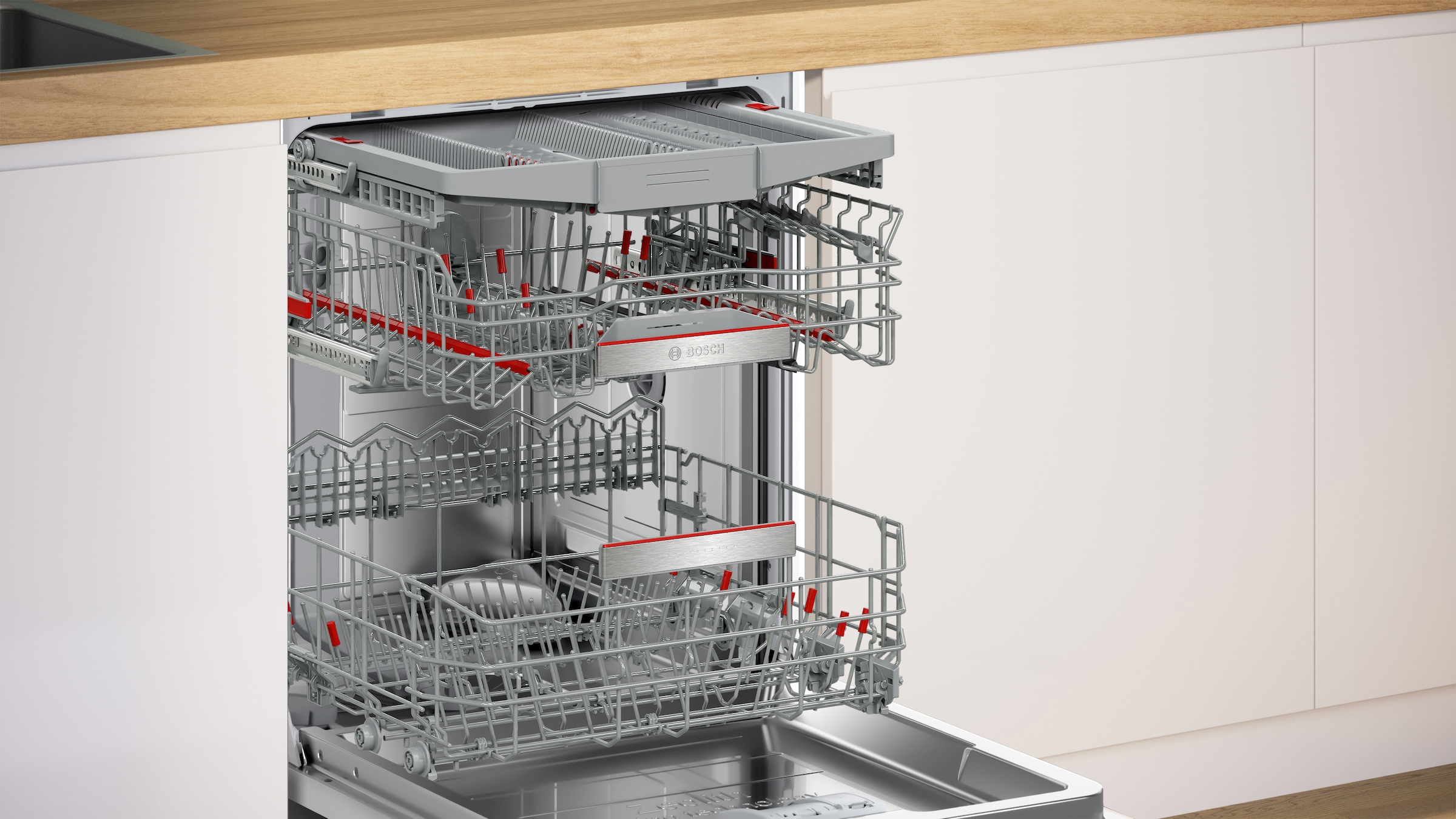 BOSCH vollintegrierbarer Geschirrspüler Serie 8 »SBD8YCX04E« 14 tlg. Maßgedecke Extra Clean Zone für hartnäckigen Schmutz und 2x besseres Trocknen