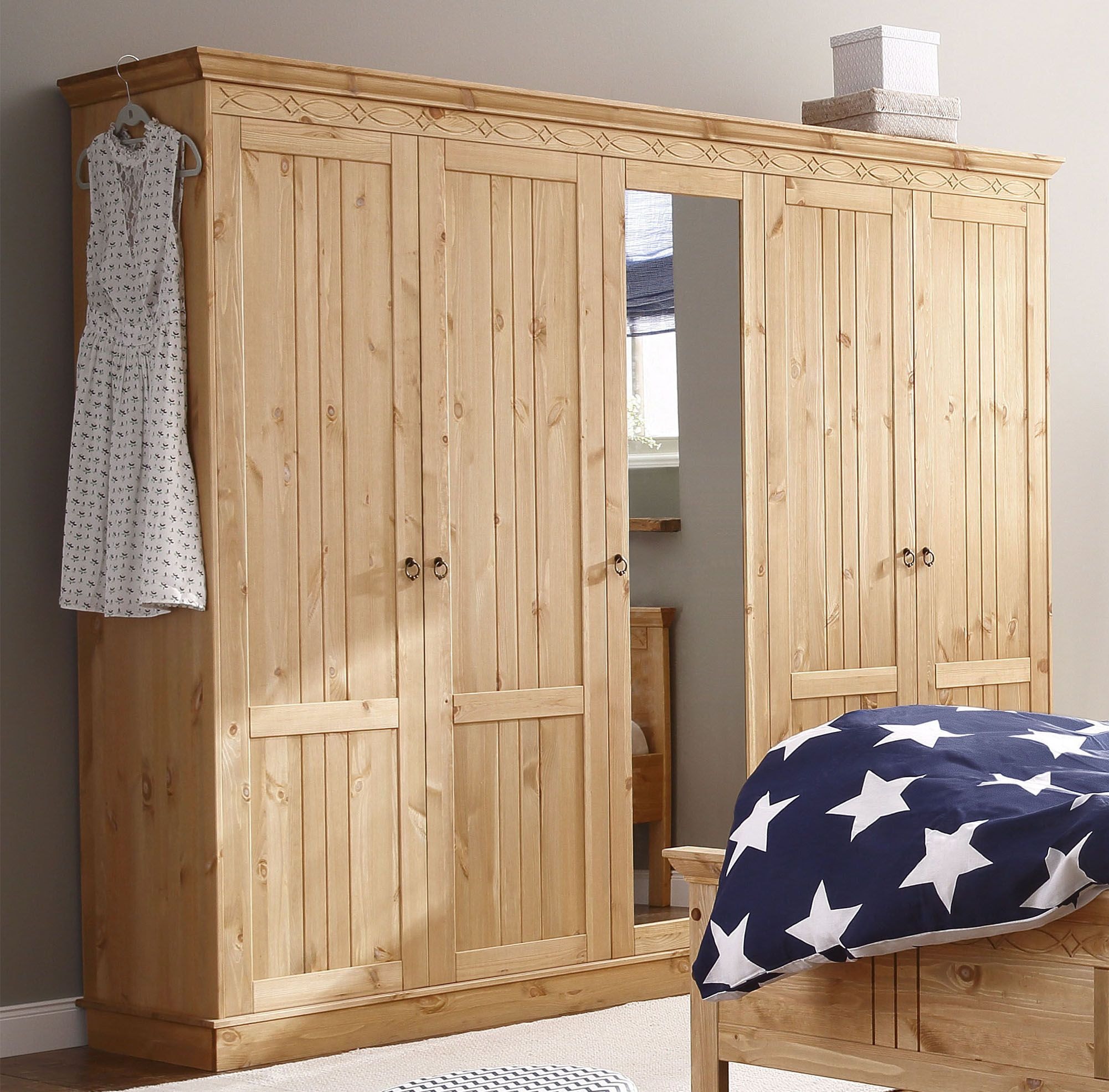 OTTO home Kleiderschrank "Indra" 3 Breiten: 100/145/233 cm H/T ca.187/54 cm günstig online kaufen