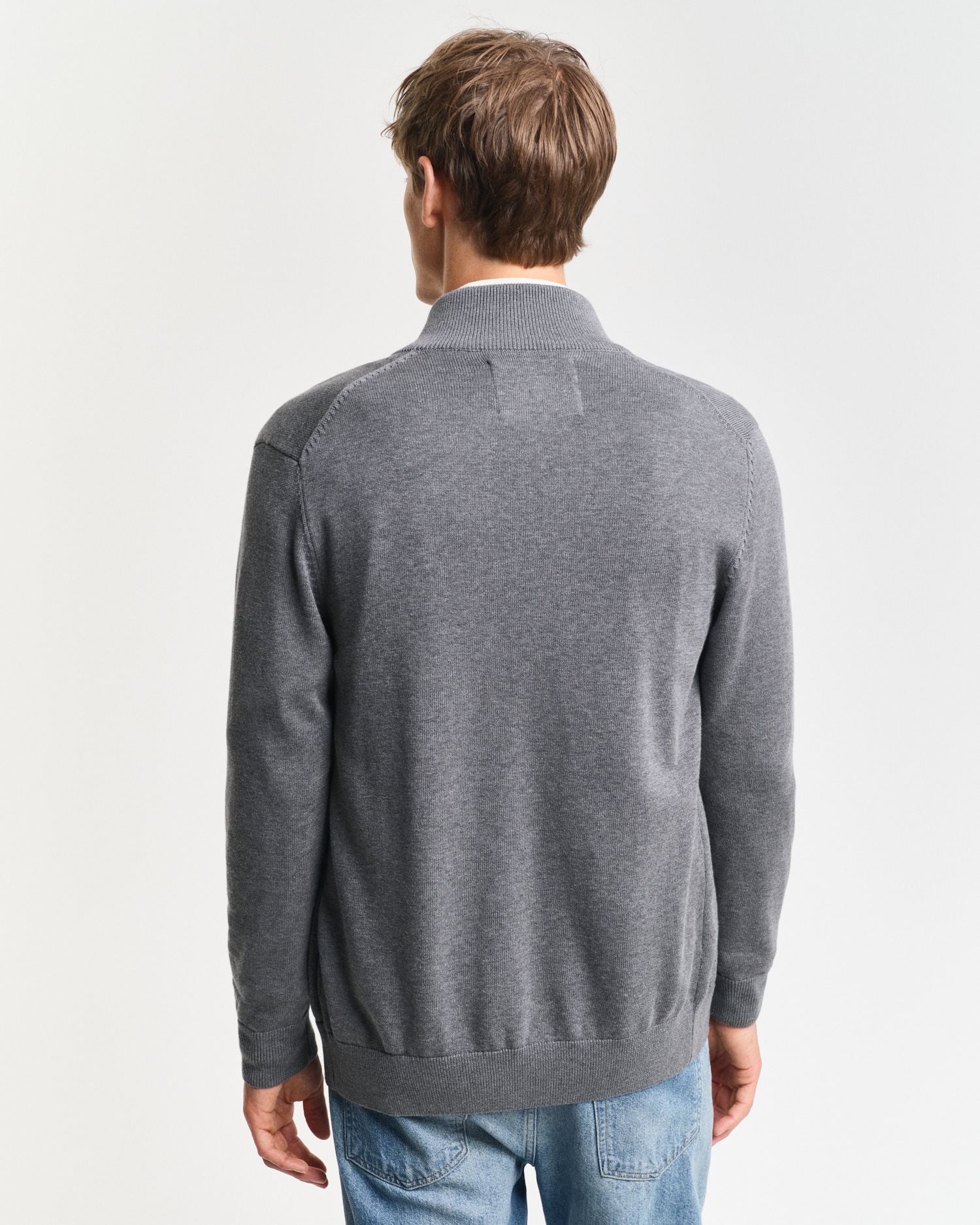 Gant Cardigan "CASUAL COTTON ZIP CARDIGAN", Mit Rippbündchen an Stehkragen, günstig online kaufen