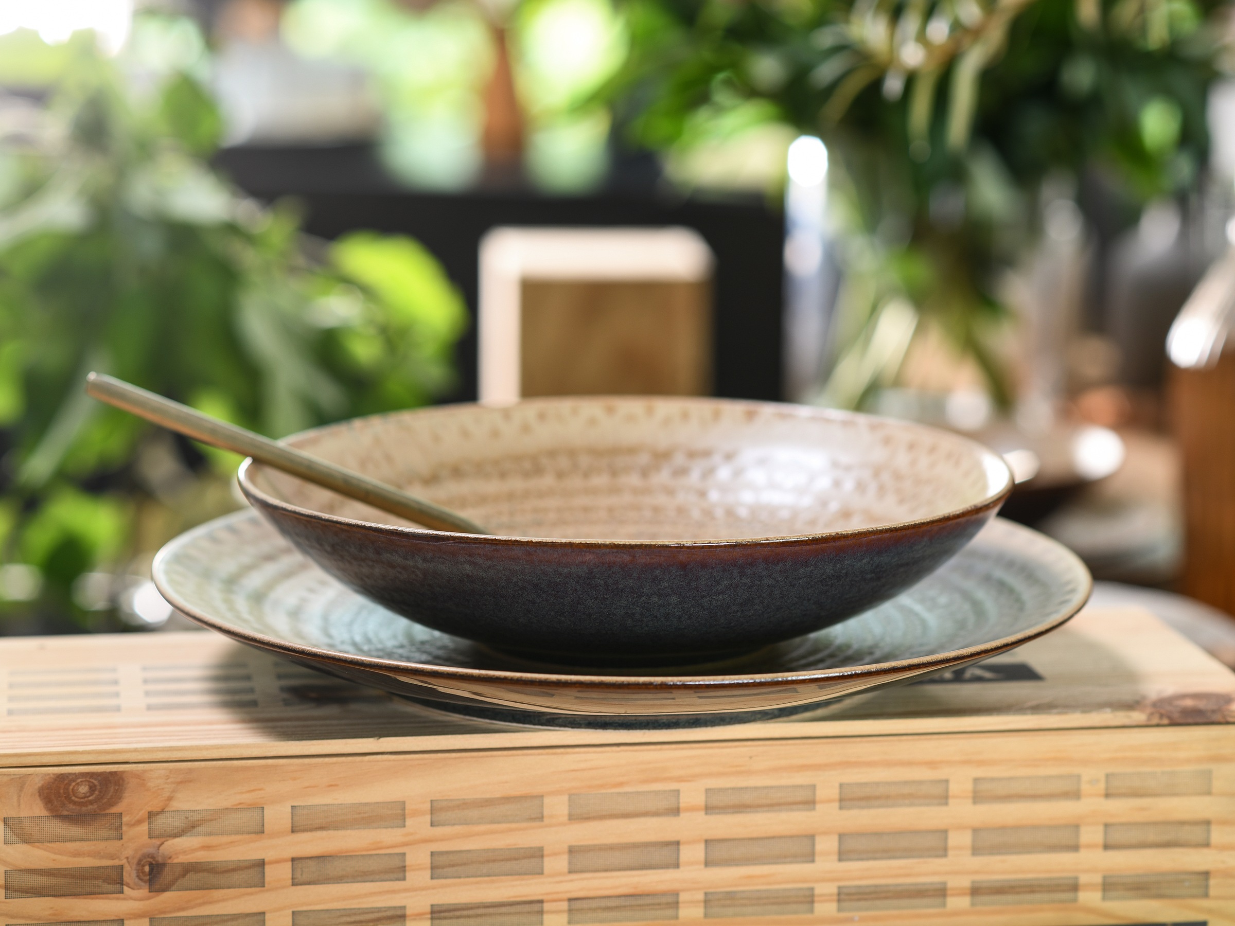 CreaTable Teller-Set »Neapel, Tellerset 16-tlg.« Edles Tellerset, Vulkanoptik