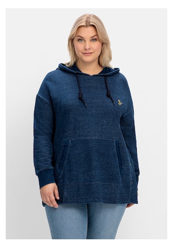 Sheego Kapuzensweatshirt »Große Größen«, mit Kängurutasche, in Denim-Optik kaufen