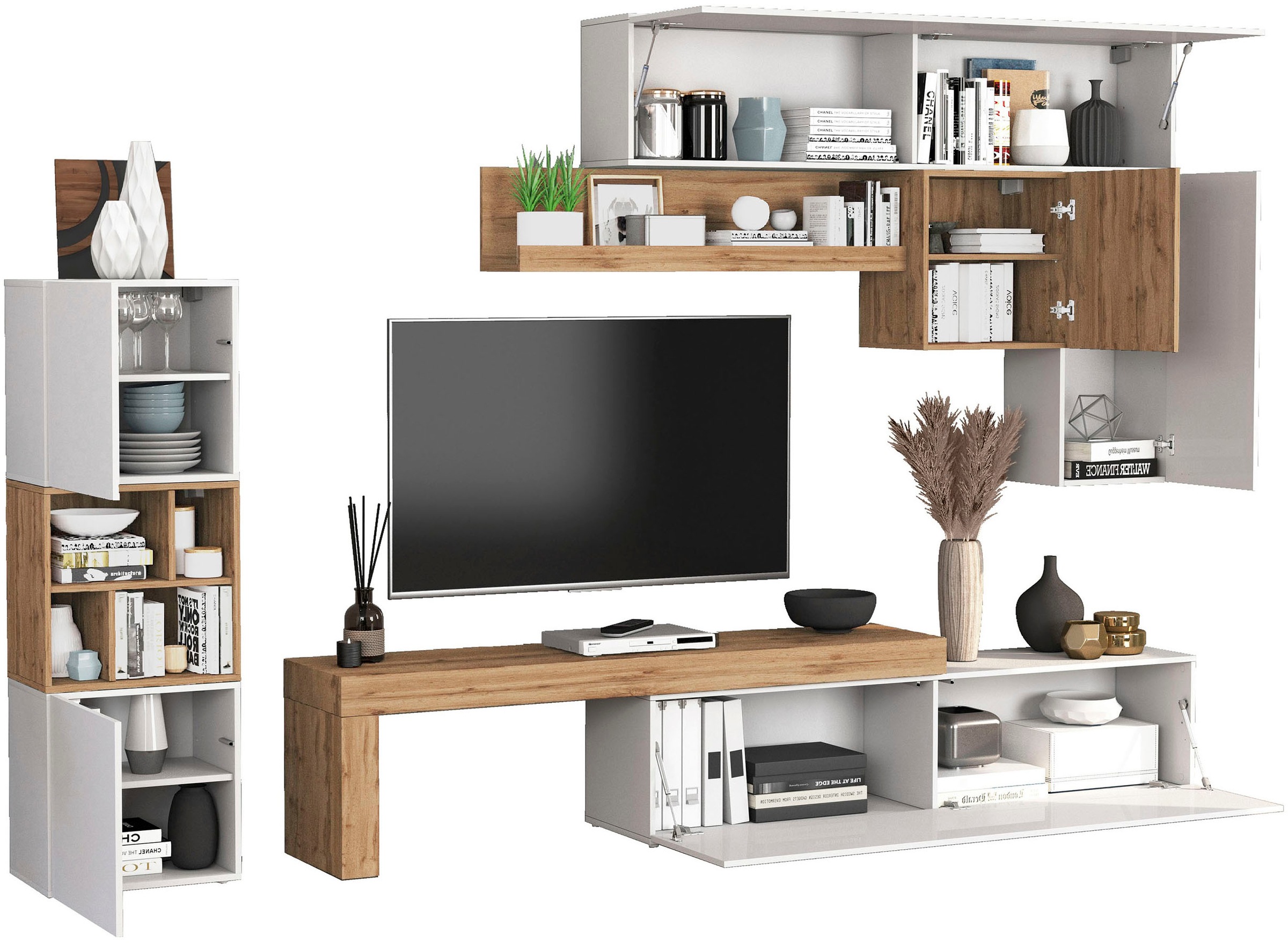 OTTO home Wohnwand »Chronos Wohnwand, Medienwand, 8-er set« Set, 8 Stk. tlg.