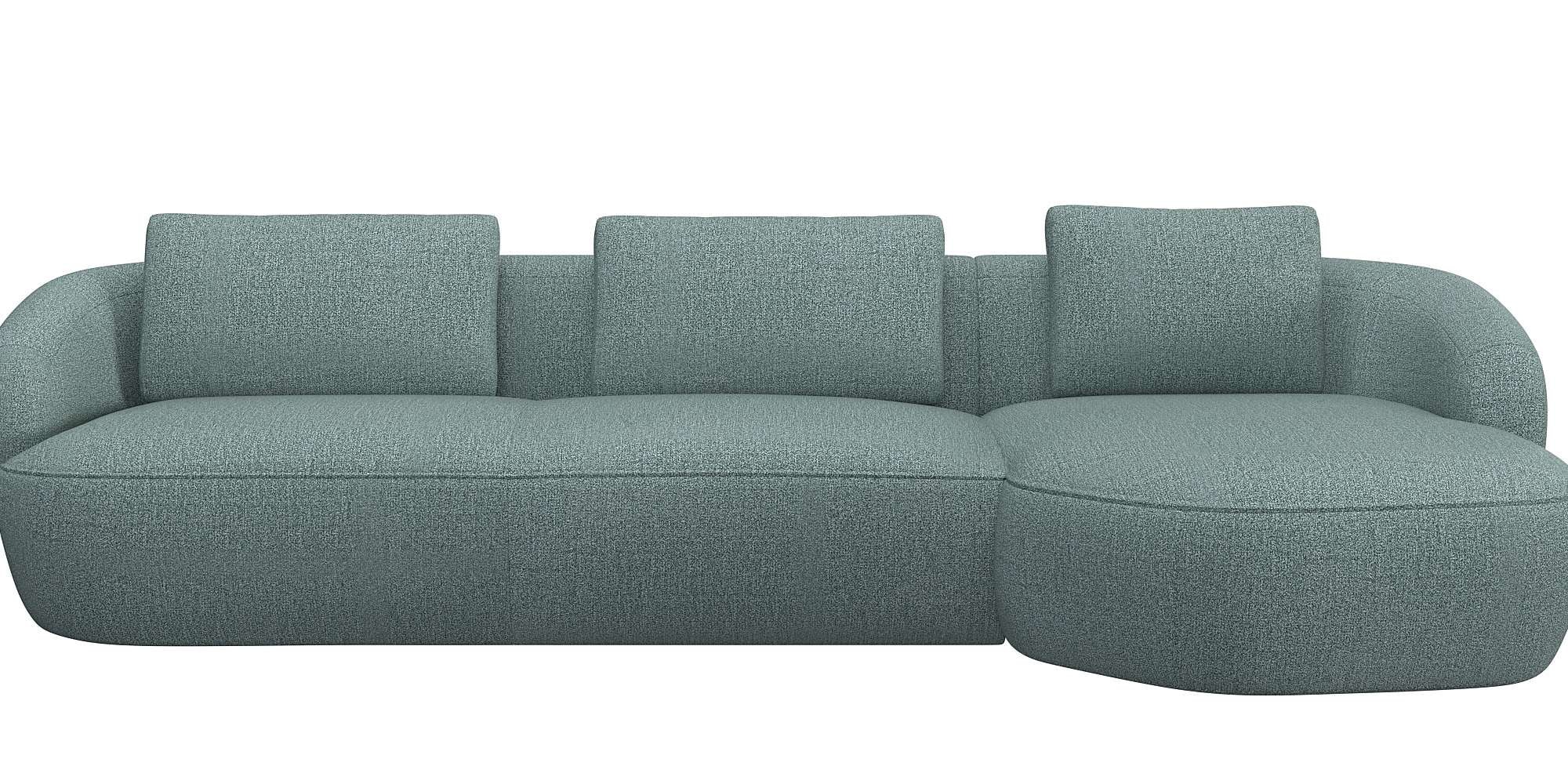 FLEXLUX Wohnlandschaft "Torino, rund, L-Form, Sofa-Ecke mit Recamiere, Long günstig online kaufen