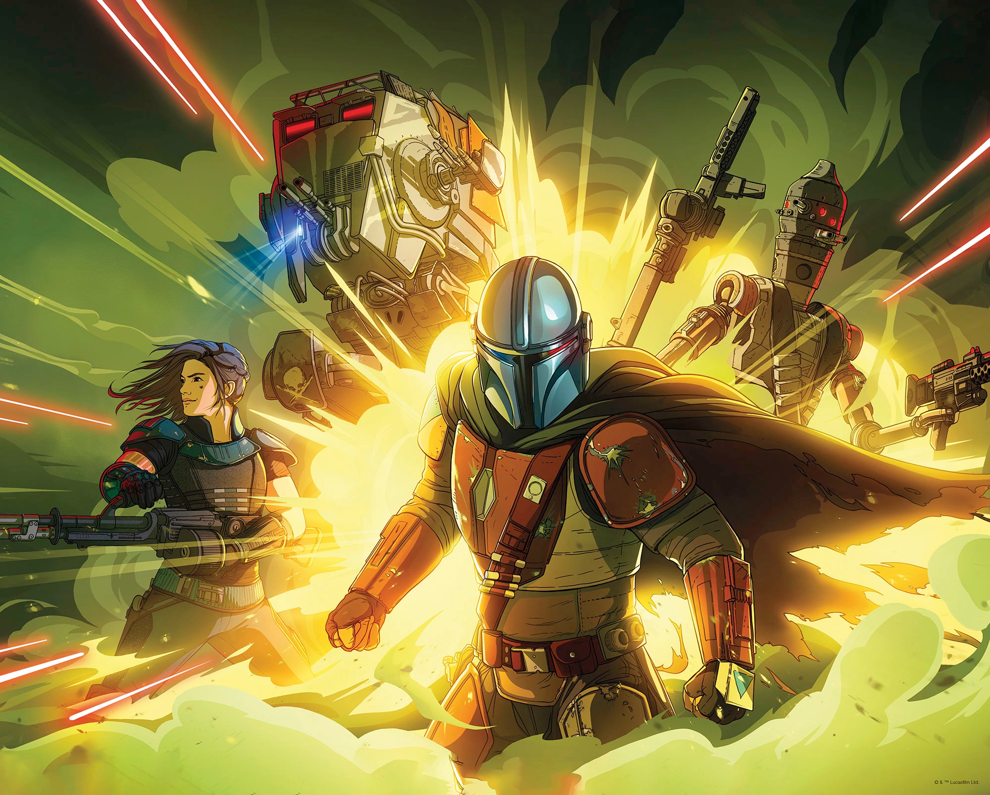 Komar Bild "Mandalorian Fireteam" Disney  Star Wars 1 Stk. tlg. Wandbild zu günstig online kaufen