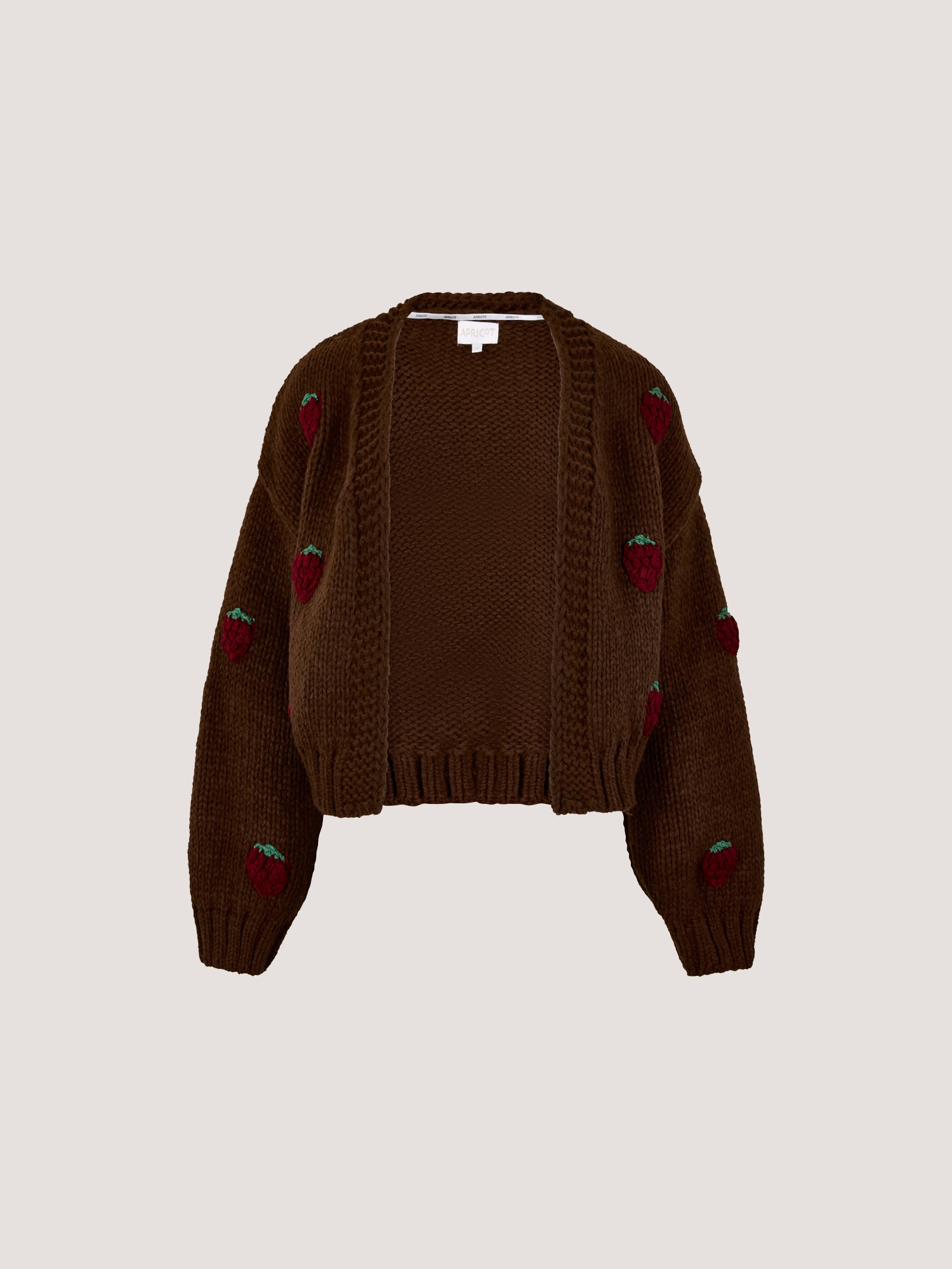 Apricot Cardigan »Grob gestrickte Strickjacke« mit Erdbeeren