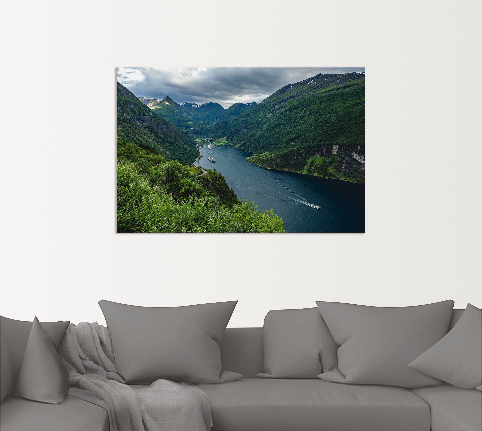 Artland Wandbild »Blick auf den Geirangerfjord Norwegen«, Küste, (1 St.), als Alubild, Outdoorbild, Leinwandbild, Poster in verschied. Größen