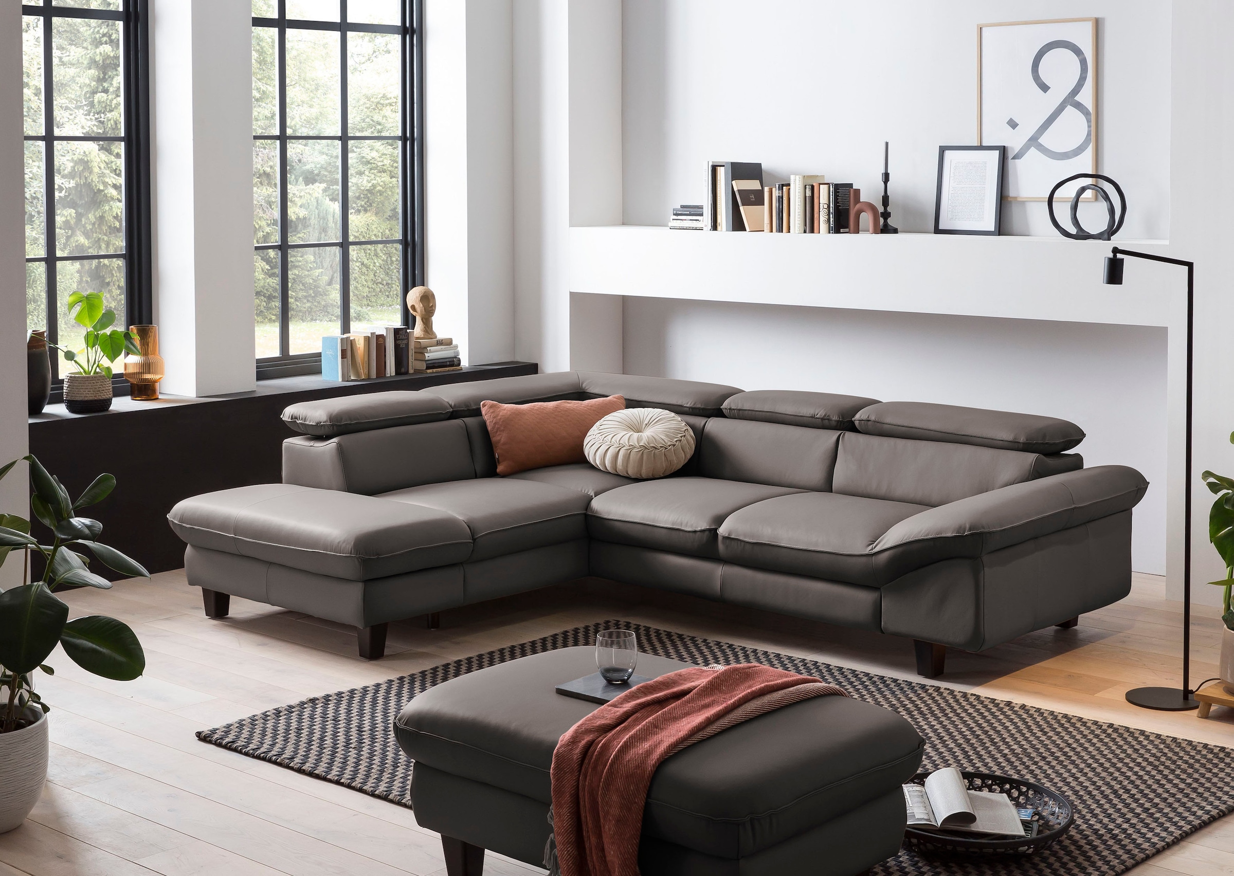 Home affaire Ecksofa »Pilot L-Form«, mit Kopfteilverstellung, optional Bettfunktion und Bettkasten
