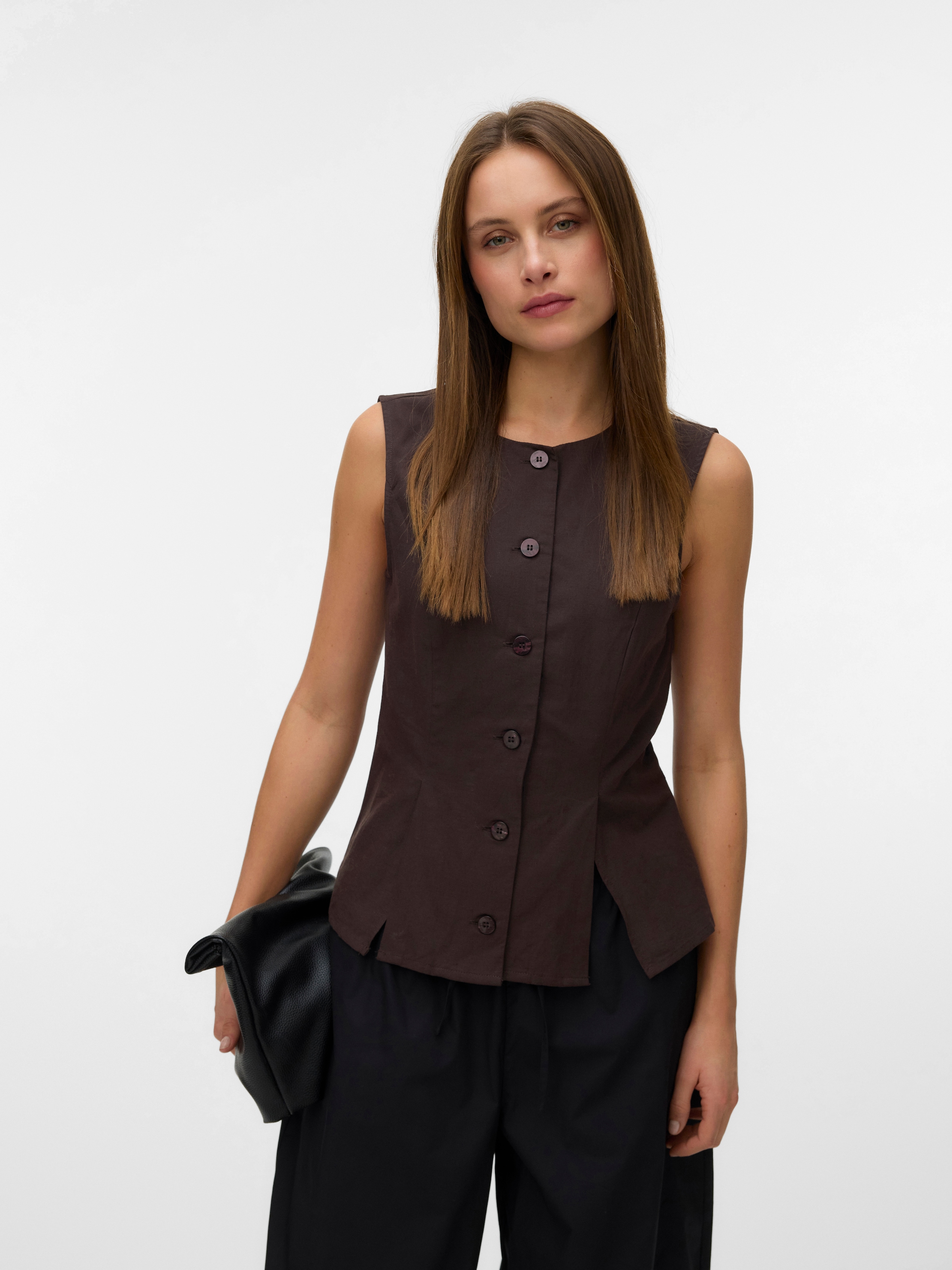 Vero Moda Anzugweste "VMSELMA WAISTCOAT WVN NOOS" Baumwollmischung, mit Lei günstig online kaufen