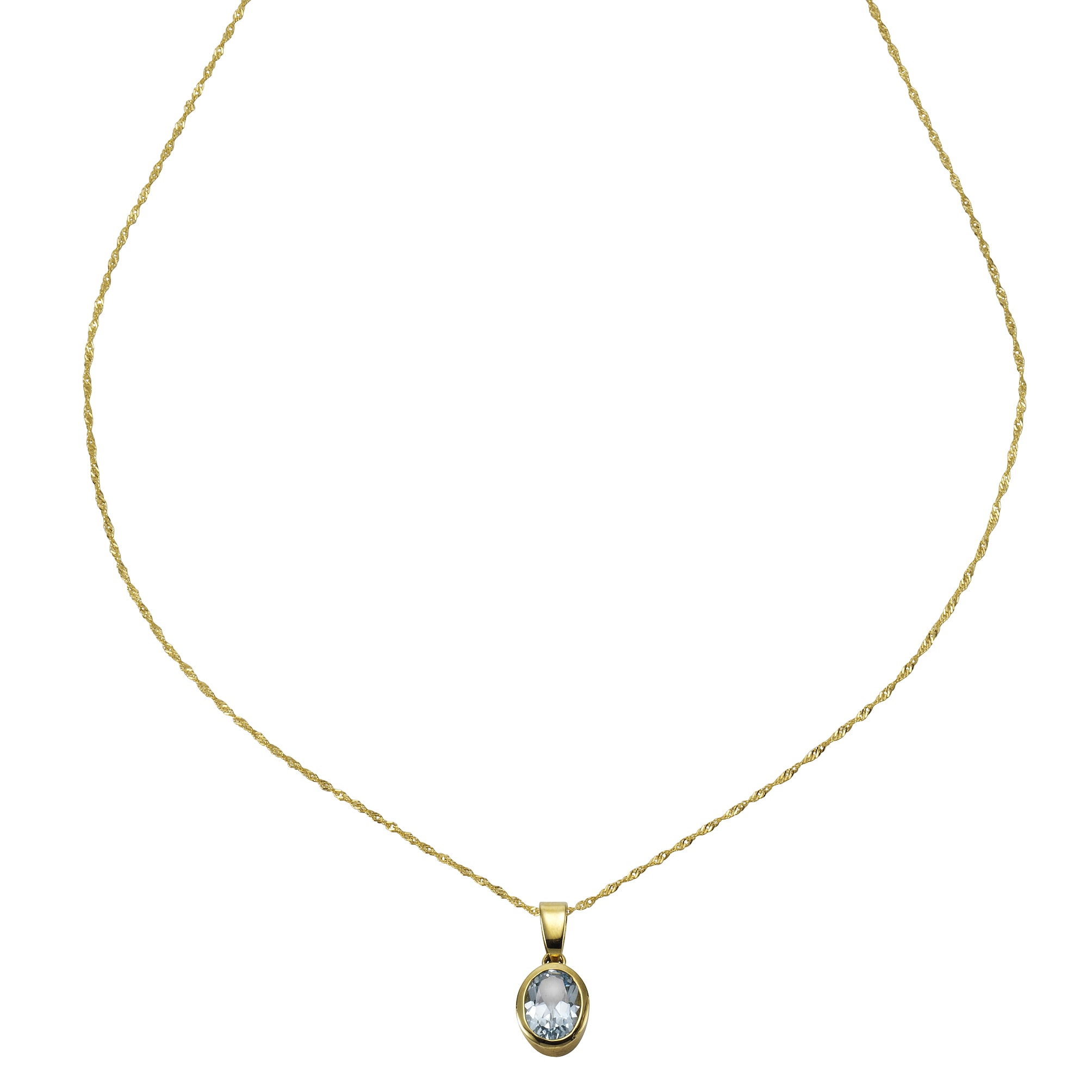 CELESTA Kette mit Anhänger »375/- Gelbgold Blautopas (beh)«