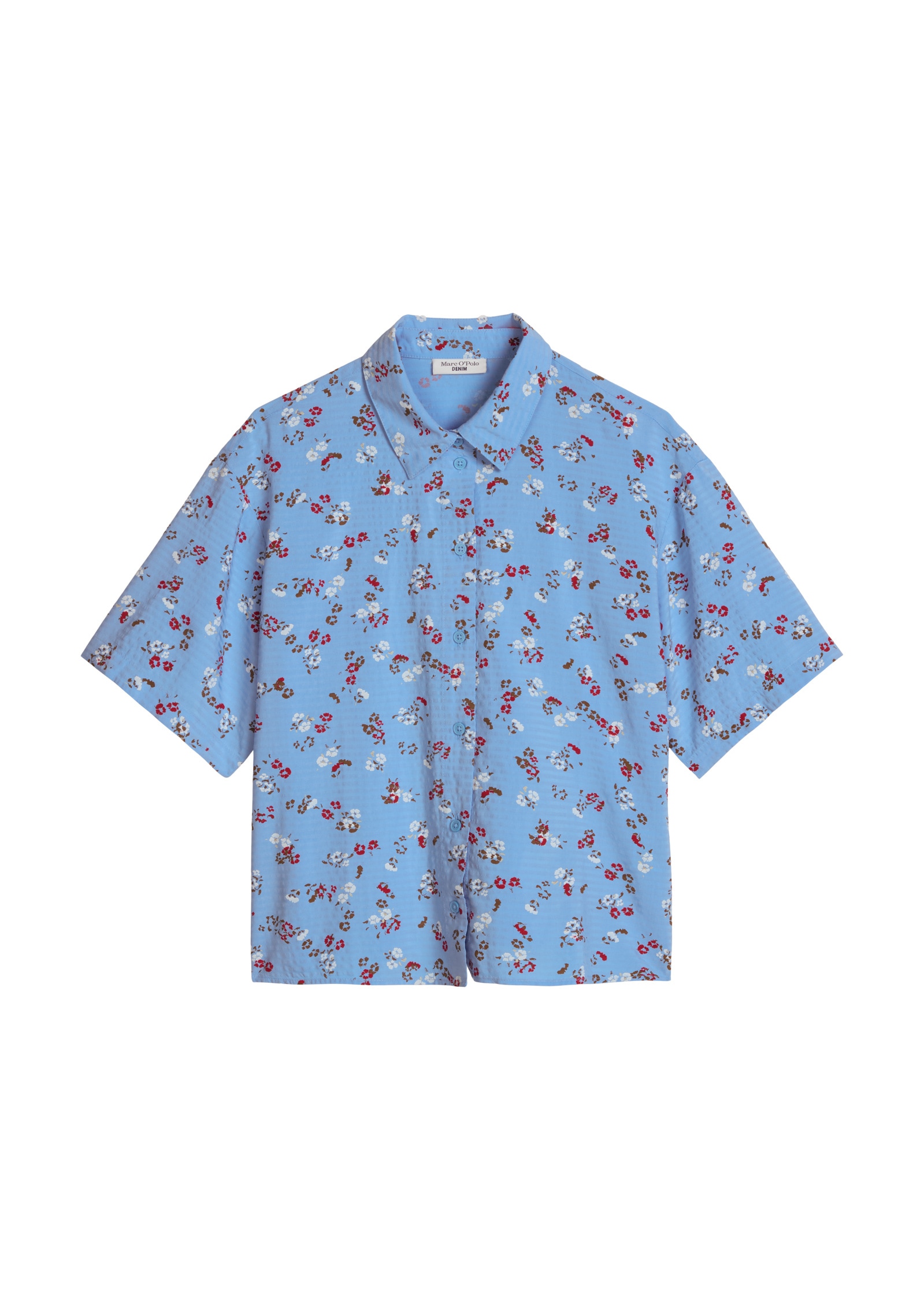 Marc O'Polo DENIM Kurzarmbluse »aus LENZING™ ECOVERO™-Baumwolle-Mix«