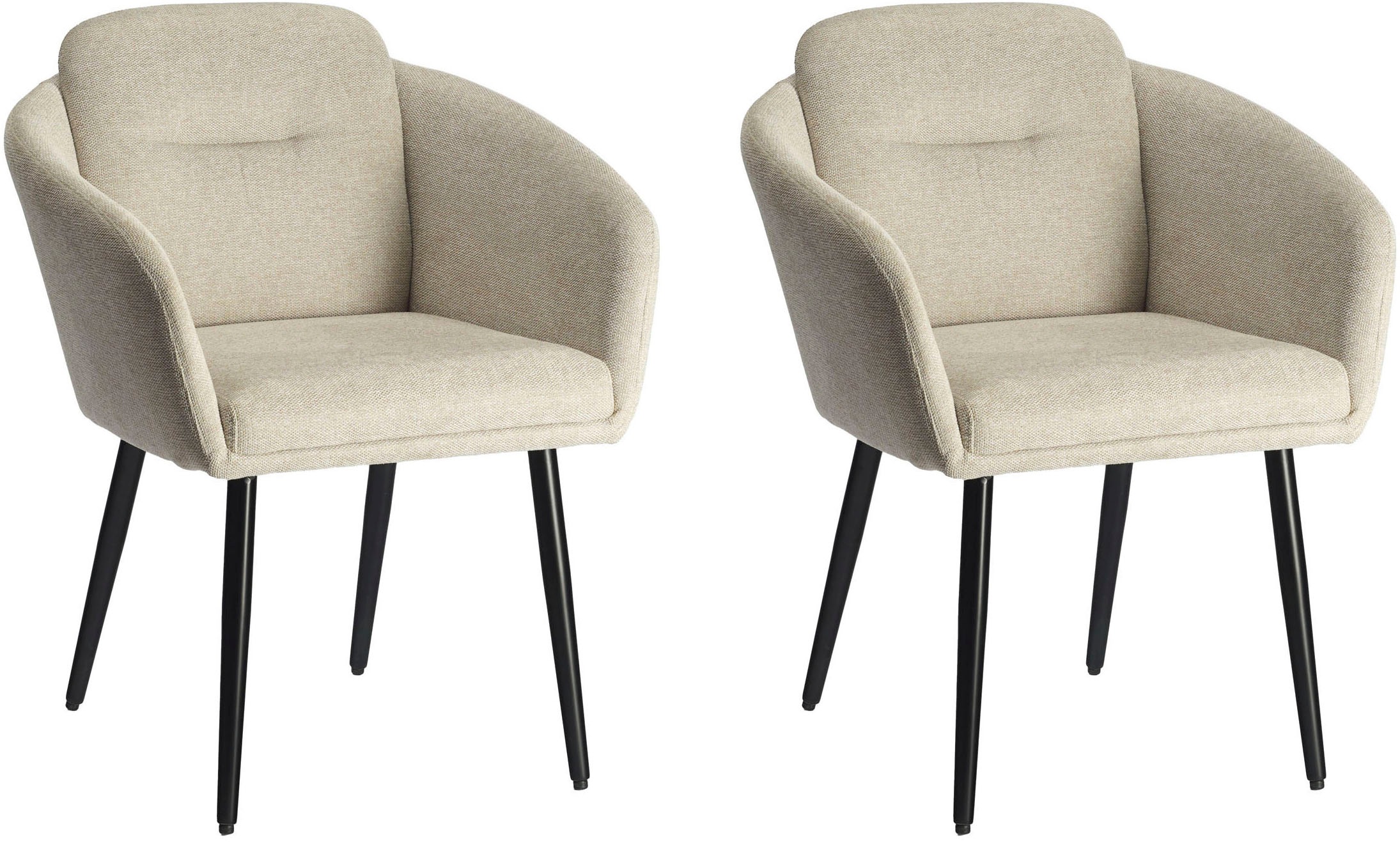 Esszimmerstuhl "Fleur", beige, B:65cm H:82cm T:65cm, LEGER HOME BY LENA GERCKE, Stühle, Esszimmerstuhl, Strukturstoff, ergonomisches Design, gesteppte Rückenlehne
