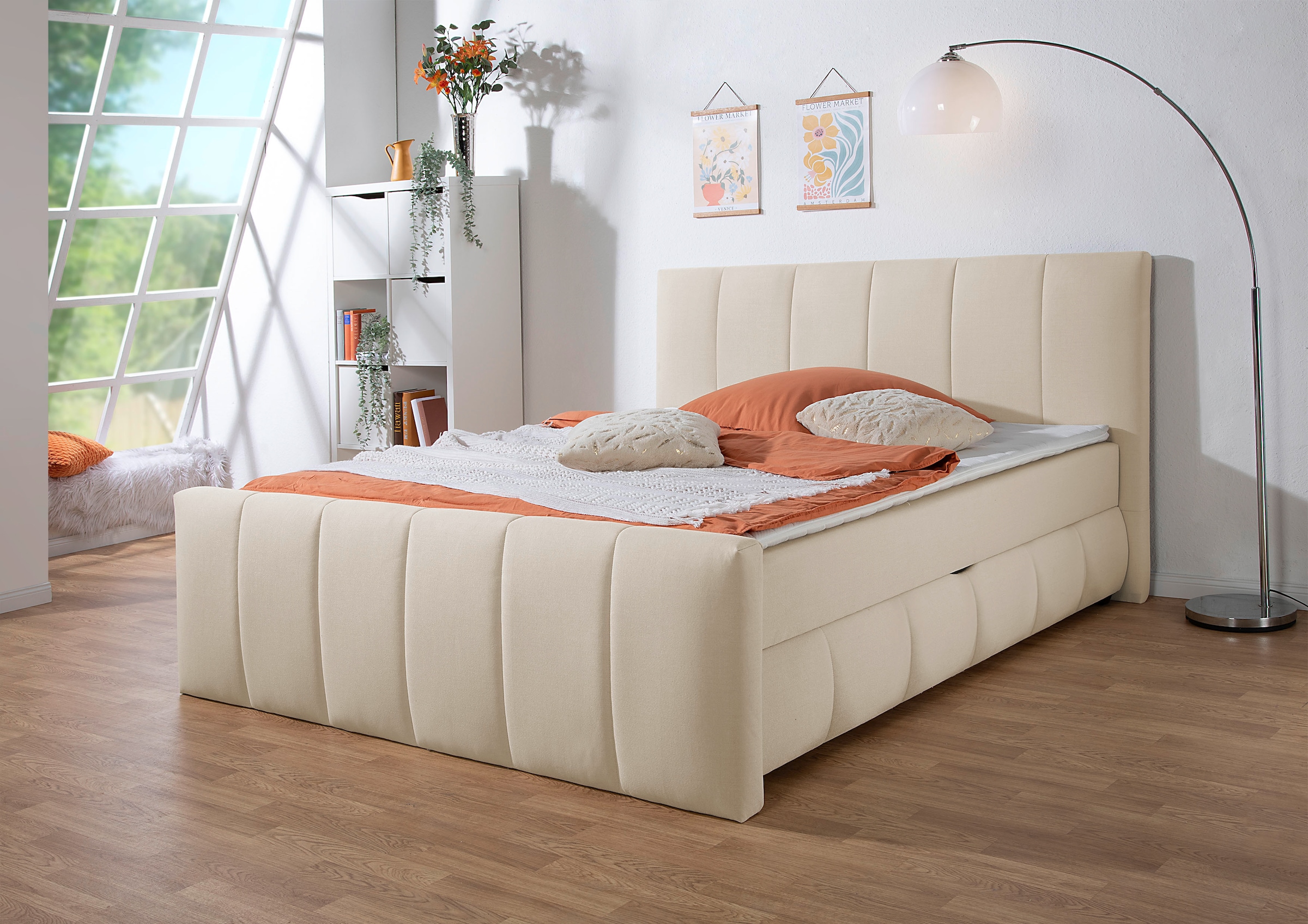Home affaire Boxbett "Hanelore inkl. Bettkasten und Topper" Boxbett mit Bettkasten und Fußteil, inkl. Topper