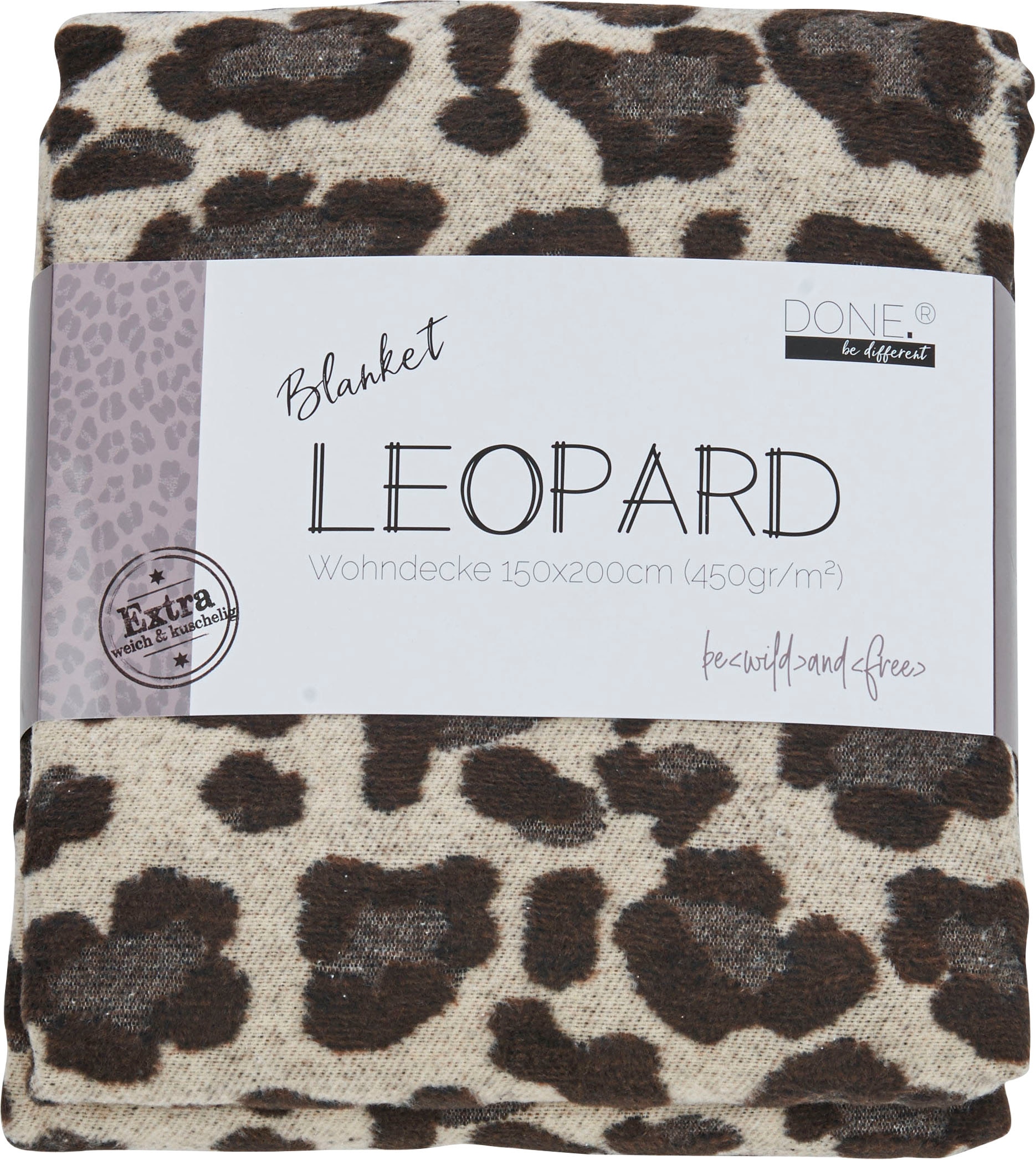 done.® Wohndecke »Leopard«, Wohndecke BAUR Ziernaht Kuscheldecke kaufen einfassender Leo-Look, | im mit