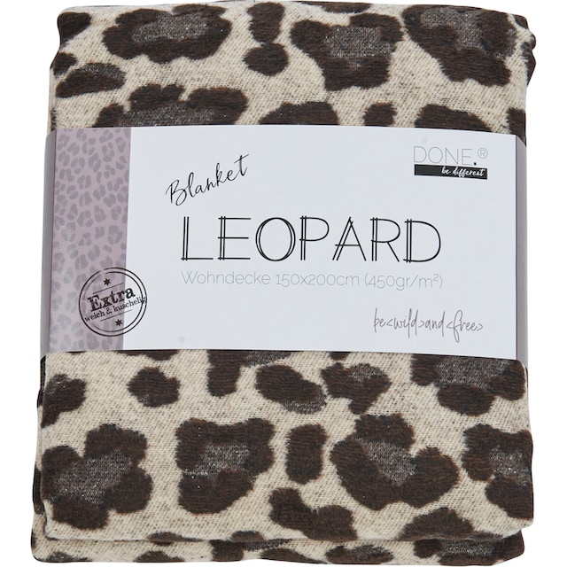 done.® Wohndecke »Leopard«, Wohndecke mit einfassender Ziernaht im Leo-Look,  Kuscheldecke kaufen | BAUR