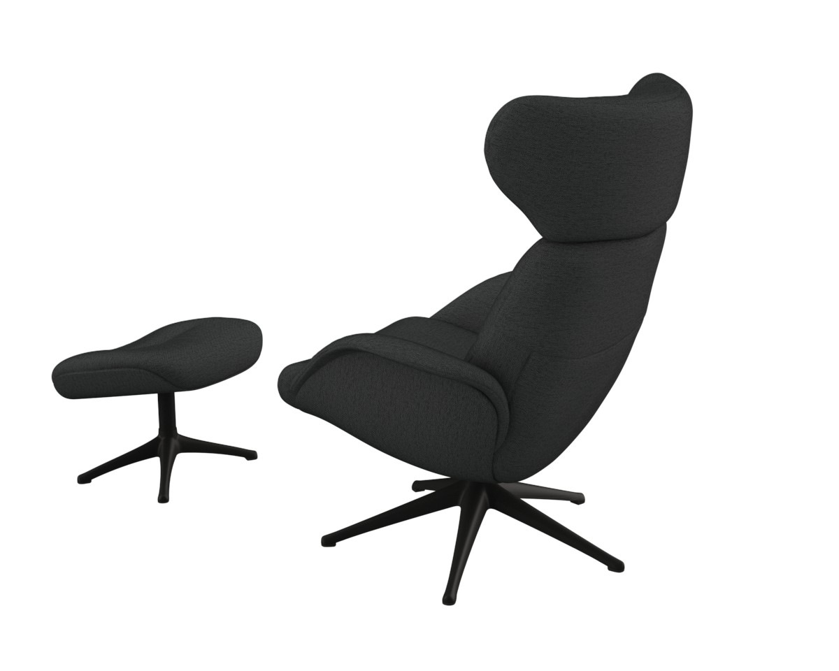 More«, | Rücken- Premium BAUR Komfort, Kopfteilverstellung, drehbar, FLEXLUX schwarz & Fuß »Relaxchairs Relaxsessel
