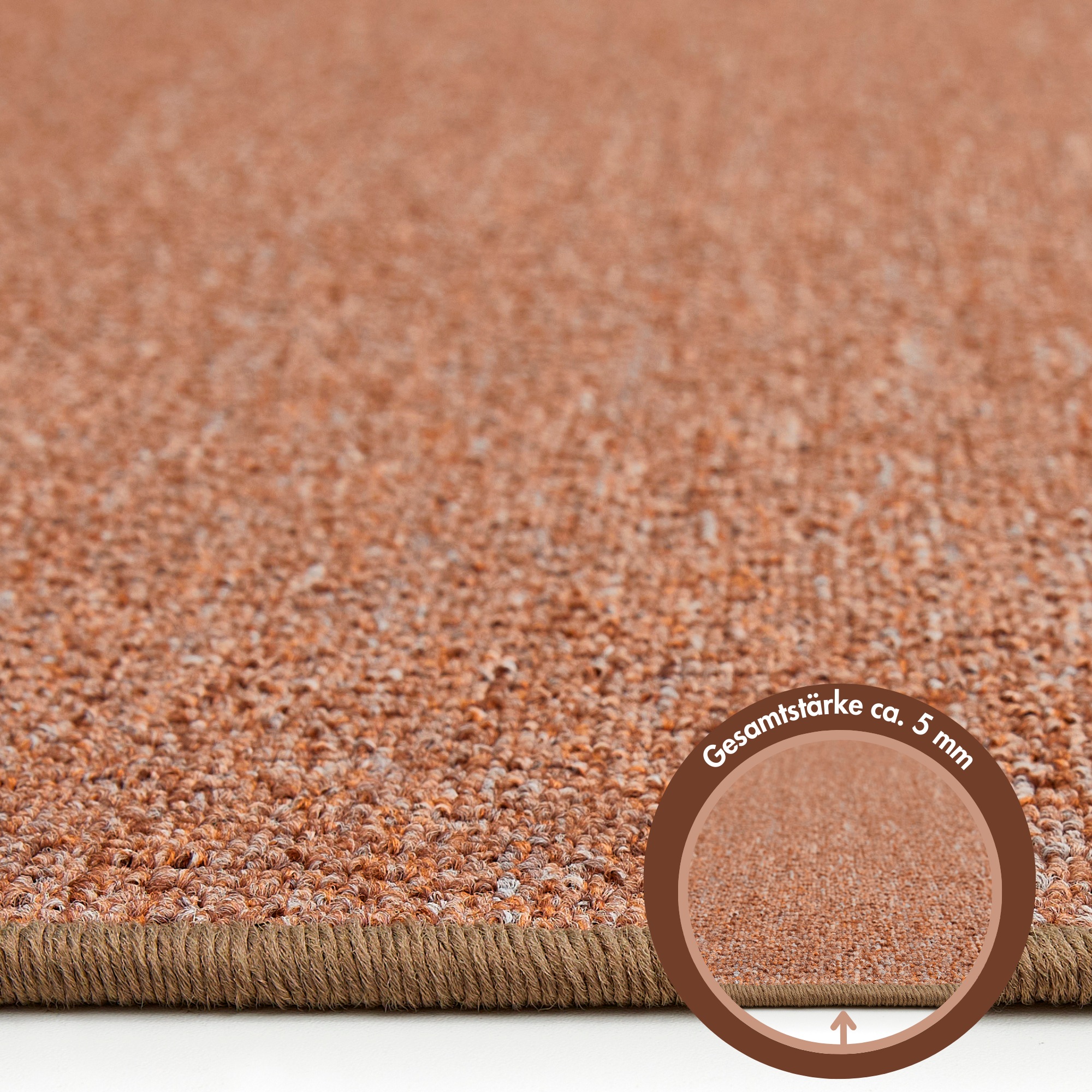 Teppich ANDIAMO "Luton, Made in Germany" Gr. 6, braun (cognac), B:200cm H:5mm L:290cm, Kunstfaser, Teppiche, Teppich, melierte Optik, auch als Läufer, Wohnzimmer & Schlafzimmer 2