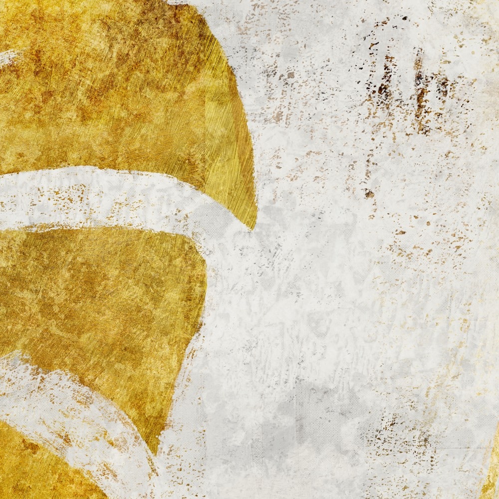 Komar Fototapete »Vlies Fototapete - Golden Monstera - Größe 300 x 250 cm« Motiv | bedruckt glatt