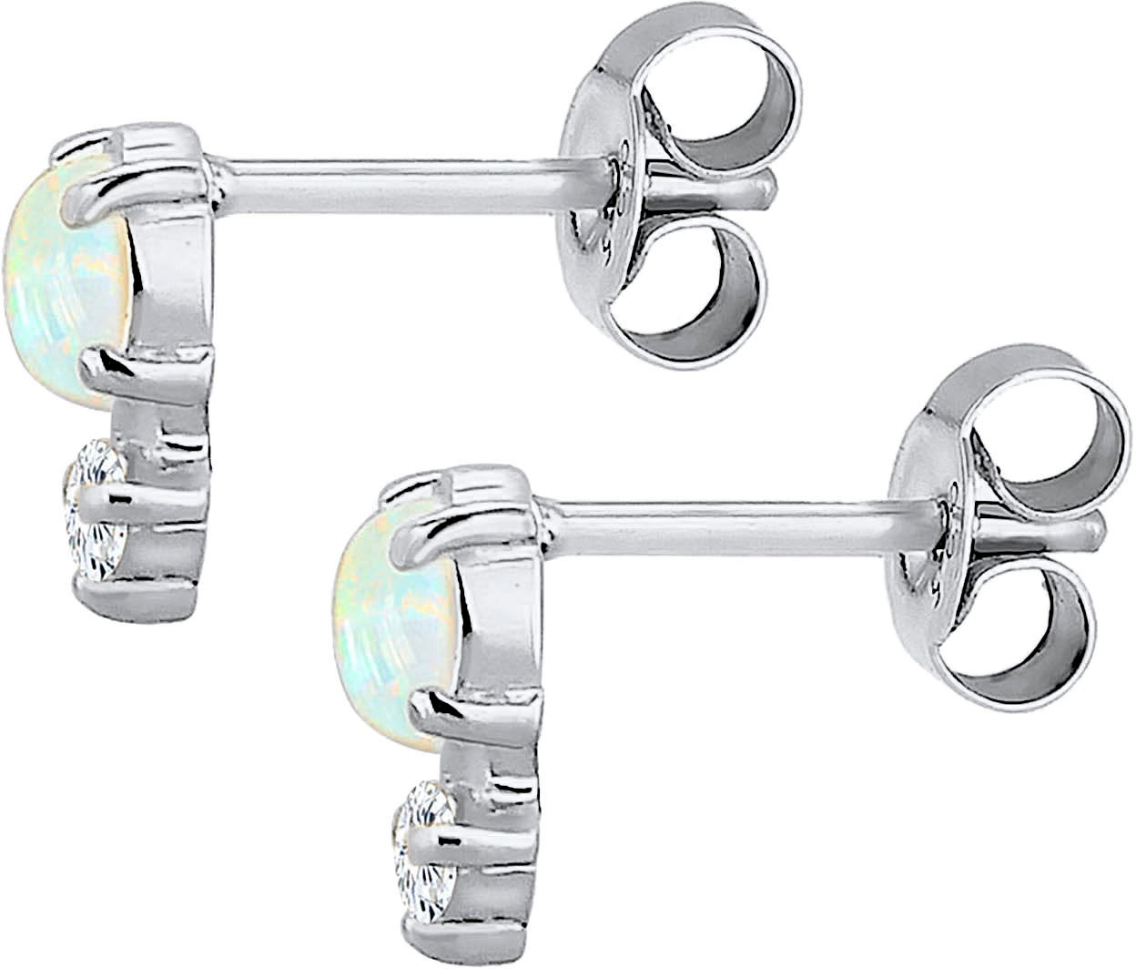 Elli Paar Ohrstecker »Schmuck Geschenk Silber 925 Ohrringe, 0311811218«, mit Opal (synth.), Zirkonia (synth.)