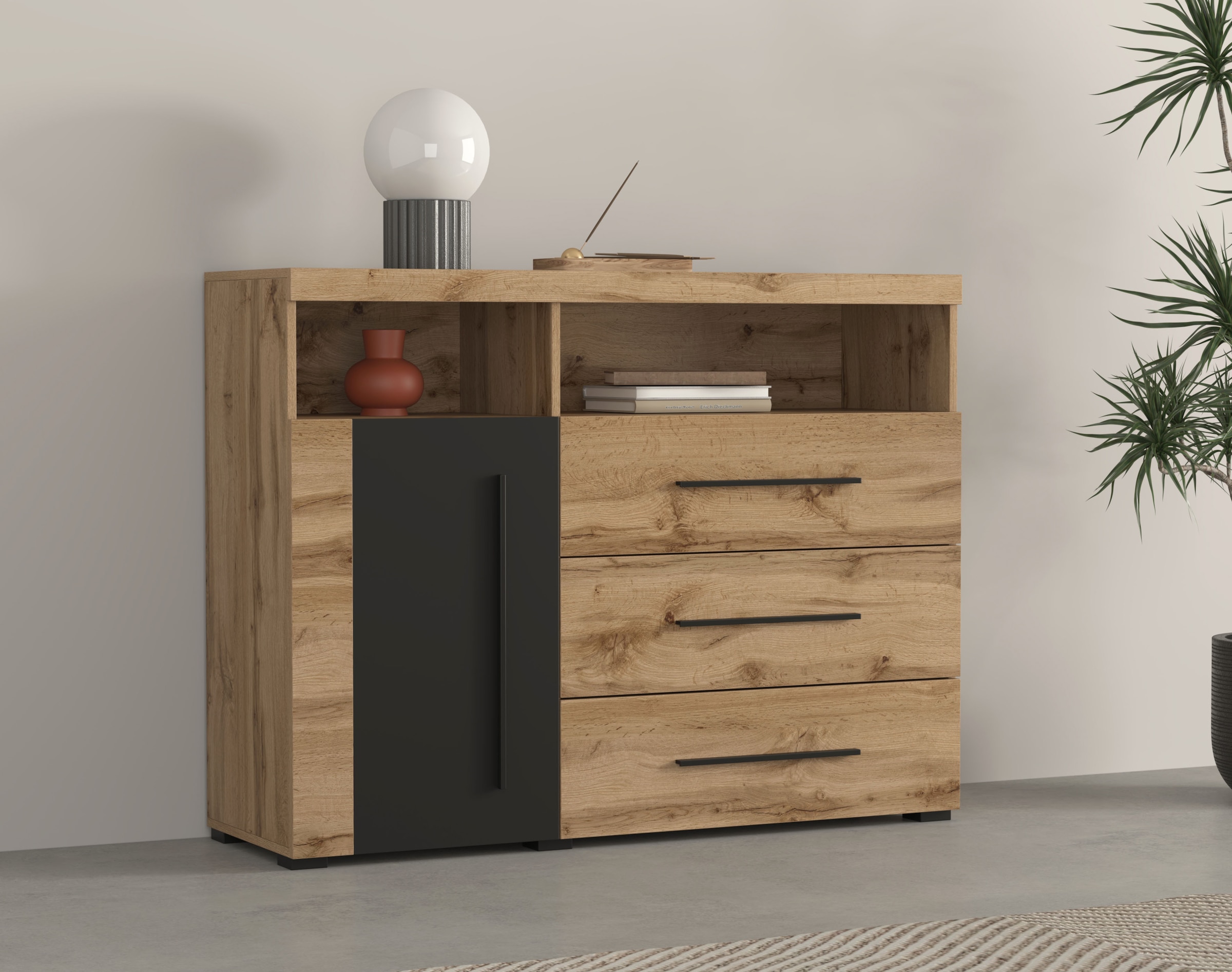 INOSIGN Kommode "Roger,Breite 120cm, moderne Anrichte mit 3 Schubladen", Si günstig online kaufen