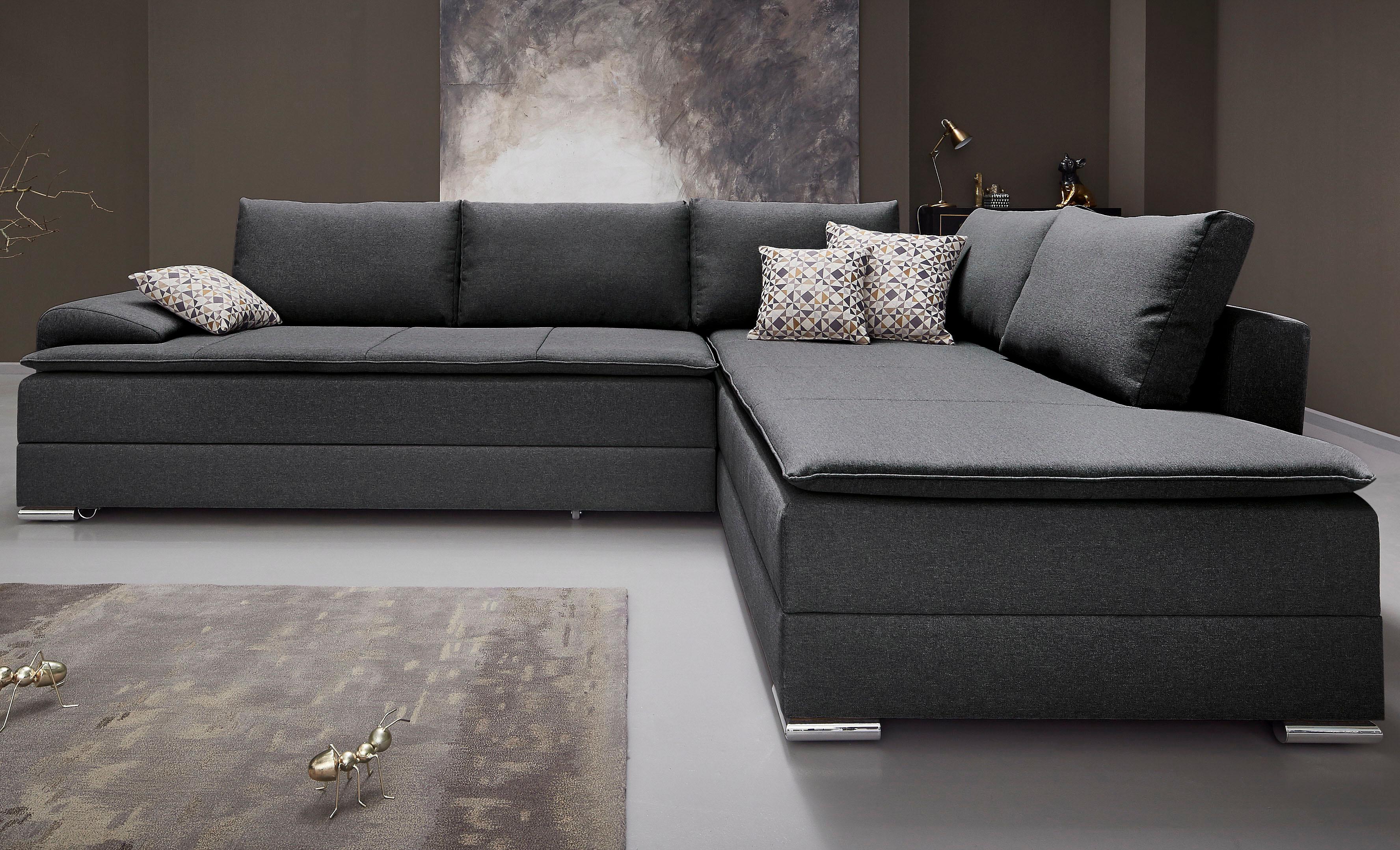 Home affaire Ecksofa "Night & Day L-Form, B: 324 cm, Dauer-Schlaffunktion und Armlehne" Schlaffunktion & Bettkasten, Boxspringbett 180x200 cm