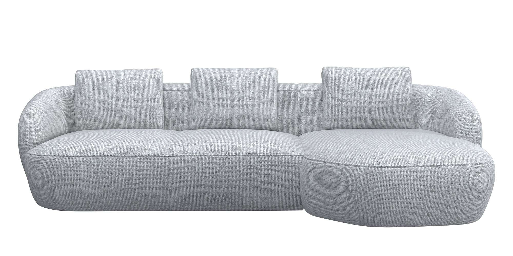 FLEXLUX Wohnlandschaft "Torino, rund, L-Form, Sofa-Ecke mit Recamiere, Long günstig online kaufen