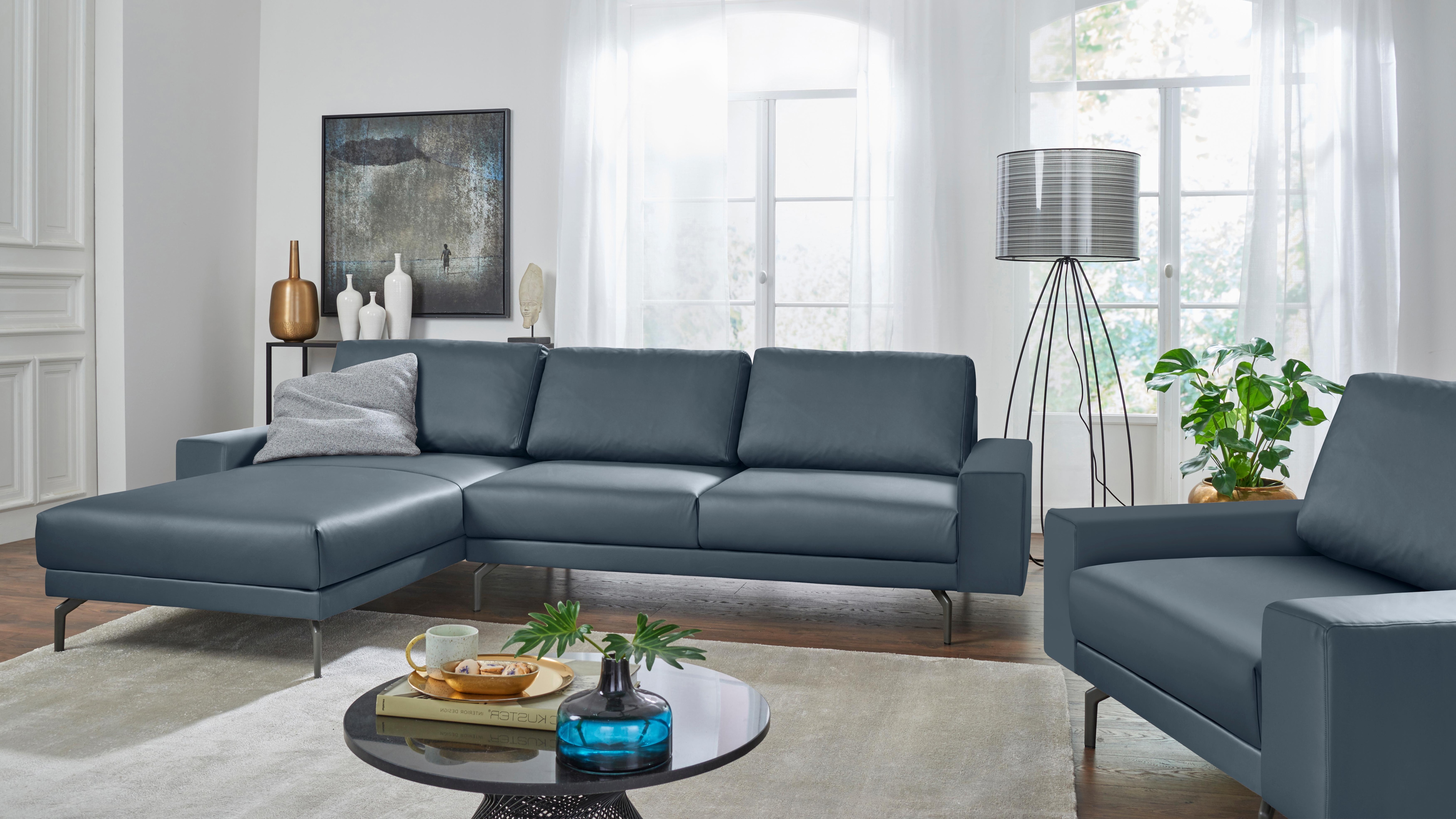 Creation BY ROLF BENZ Ecksofa "CR.450, Designecksofa, Polsterecke, Breite 294cm, L-Form" Armlehne breit und niedrig, Alugussfüße in umbragrau, Breite 294 cm