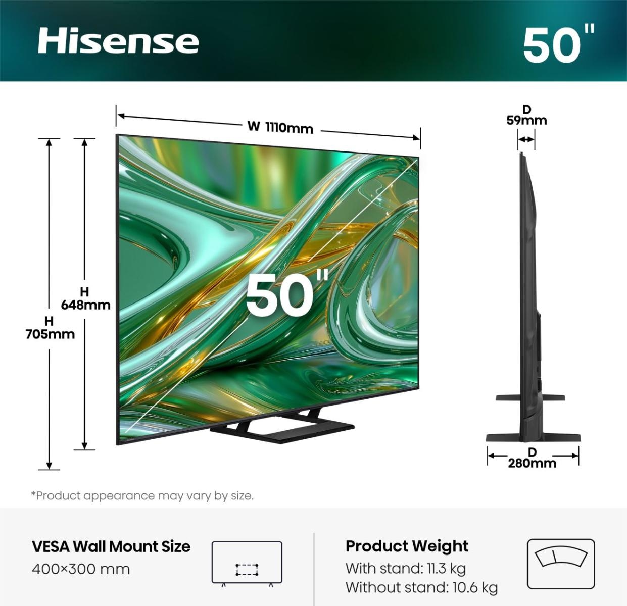 Hisense Mini-LED-Fernseher »50E8S« 126 cm/50 ″ Smart-TV