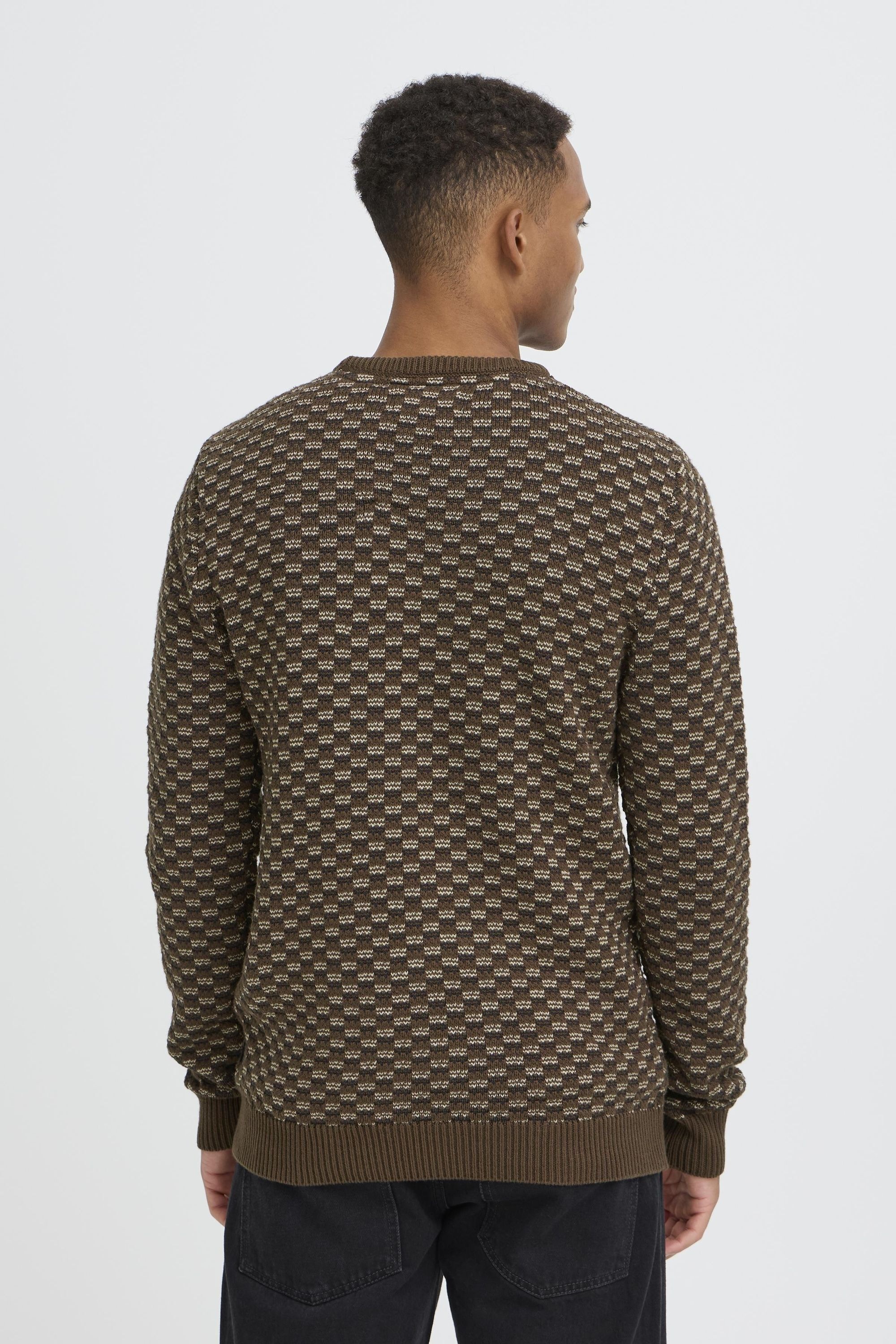 Strickpullover BLEND "BHBalen", Herren, Gr. XL, slate schwarz, Grobstrick, 50% Polyacryl, 50% Baumwolle, gemustert, normal normal, Rundhals, Pullover Strickpullover, Klassischer Grobstrickpullover mit Zopfmuster 6