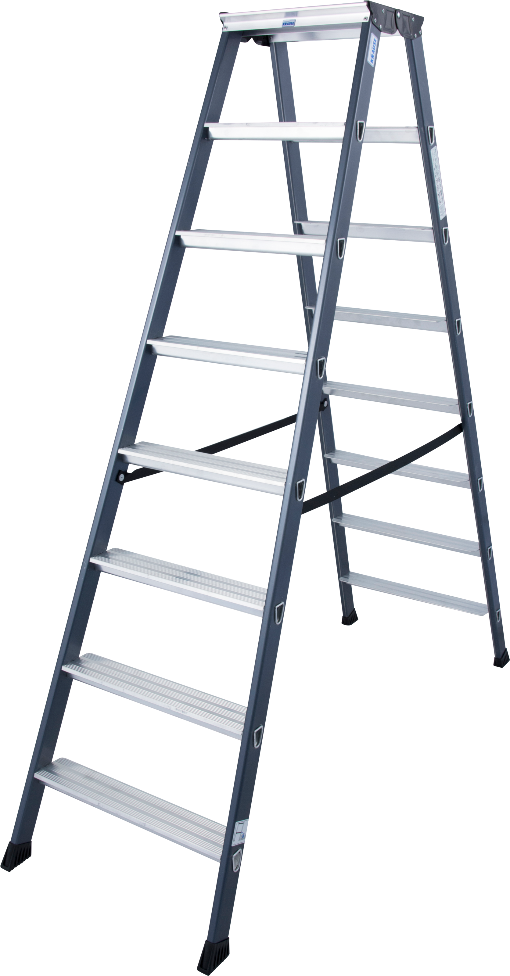 KRAUSE Doppelleiter »SePro D«, Alu eloxiert, 2x8 Stufen, Arbeitshöe ca. 327 cm
