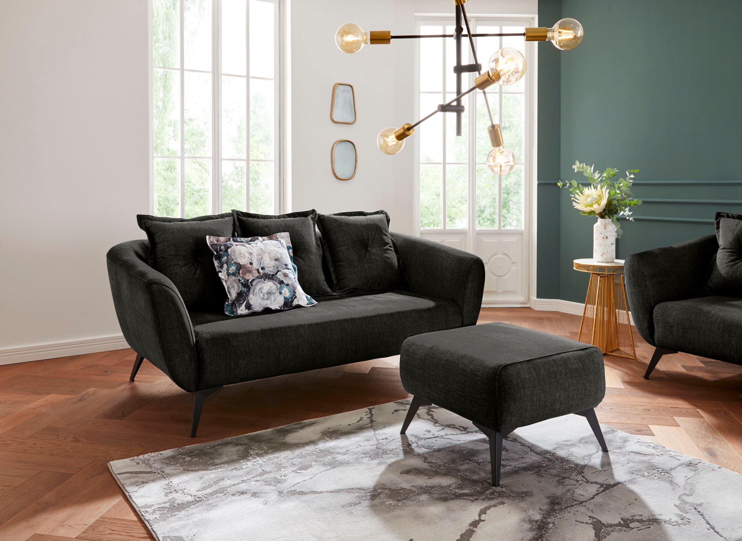 Home affaire 2,5-Sitzer "Baggio, Breite 196 cm, modern romantisches Design" günstig online kaufen