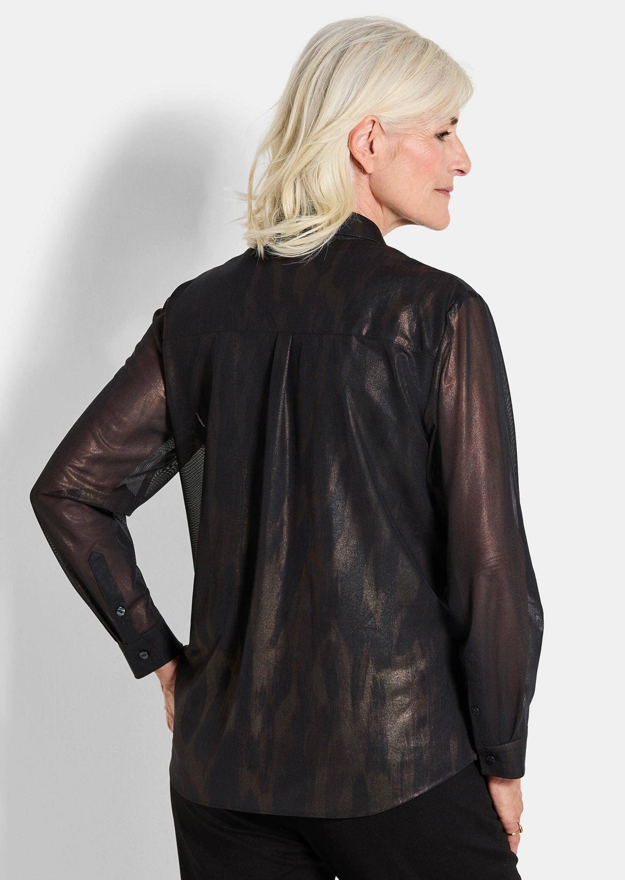GOLDNER Hemdbluse »Bluse aus semitransparentem Mesh«