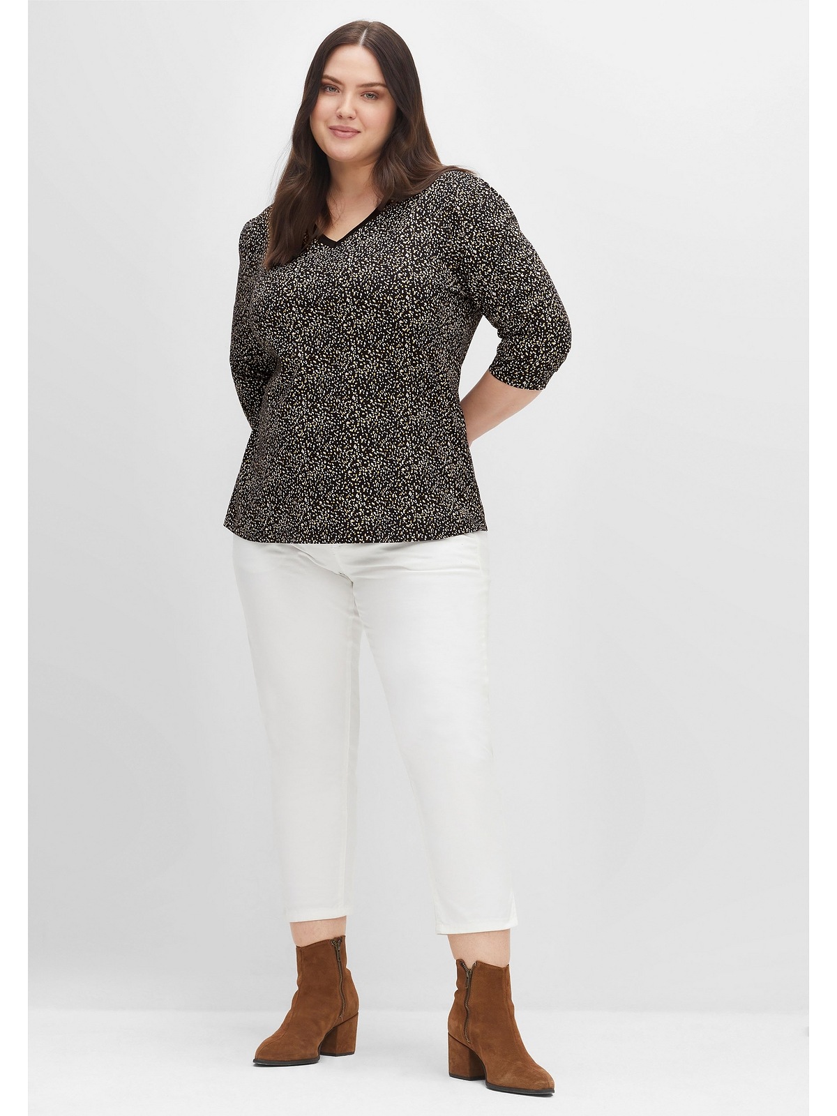 Sheego 3/4-Arm-Shirt »Große Größen«, reiner Baumwolle | BAUR aus kaufen online
