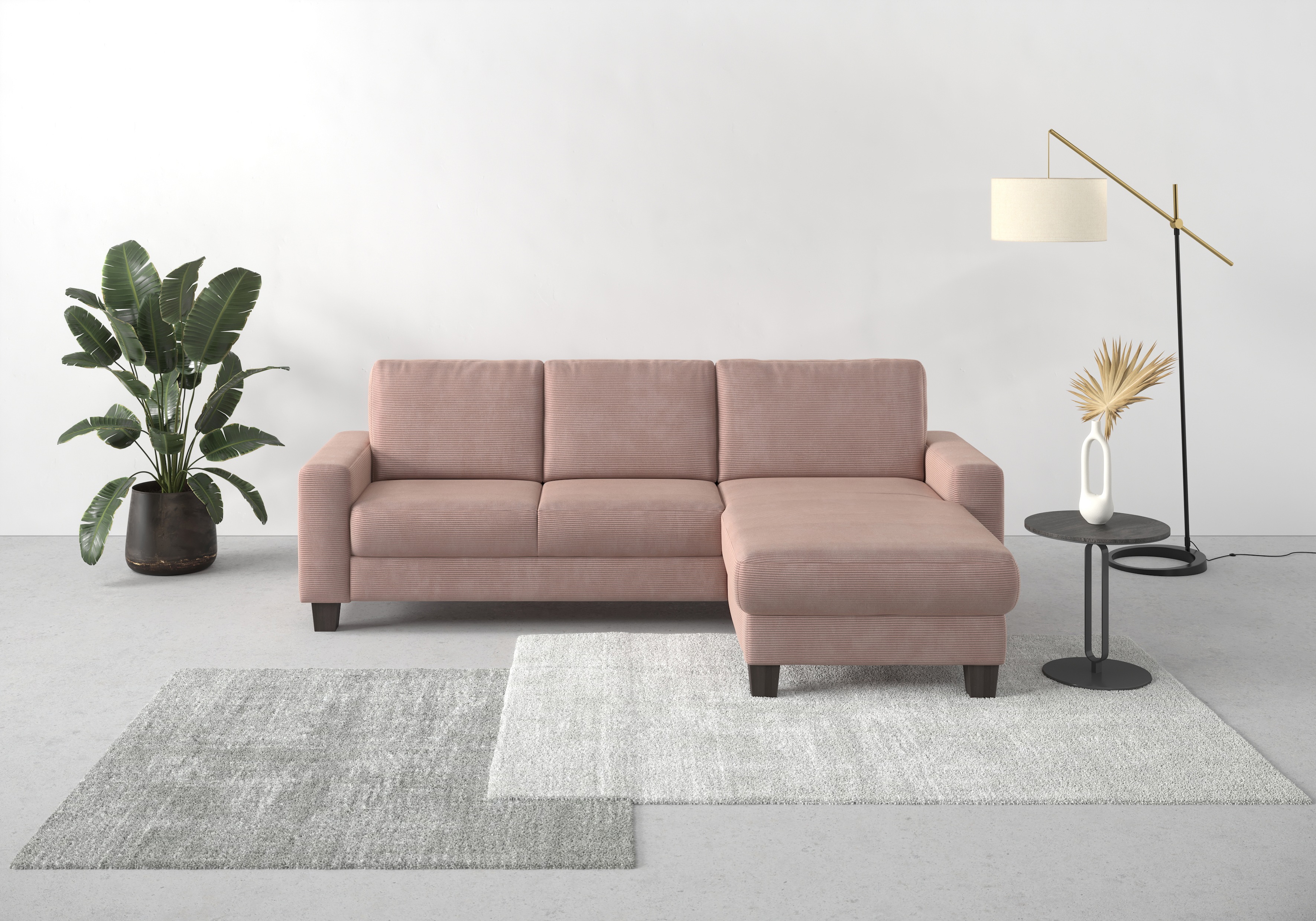 Thumbnail - Home affaire Ecksofa "Summer L-Form", mit Recamiere, mit oder ohne Bettfunktion und Bettkasten, Cord-Bezug