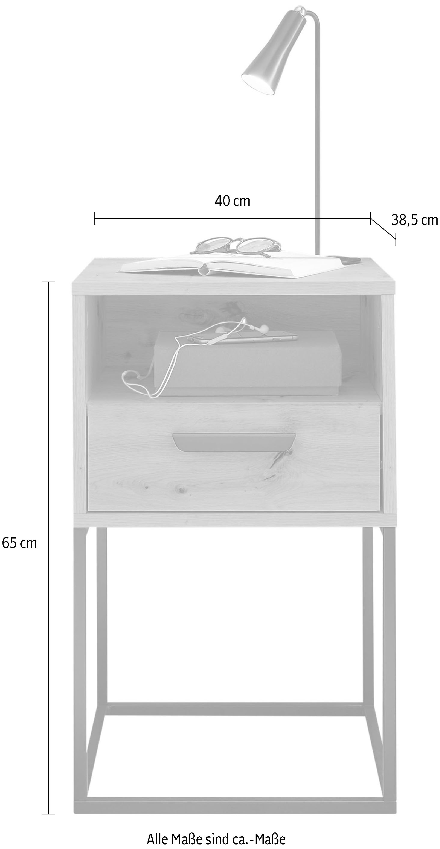 Schlafkontor Nachtkommode »Cudro Nachttisch auf Fußgestell« mit einem offenen Fach für schnellen Zugriff