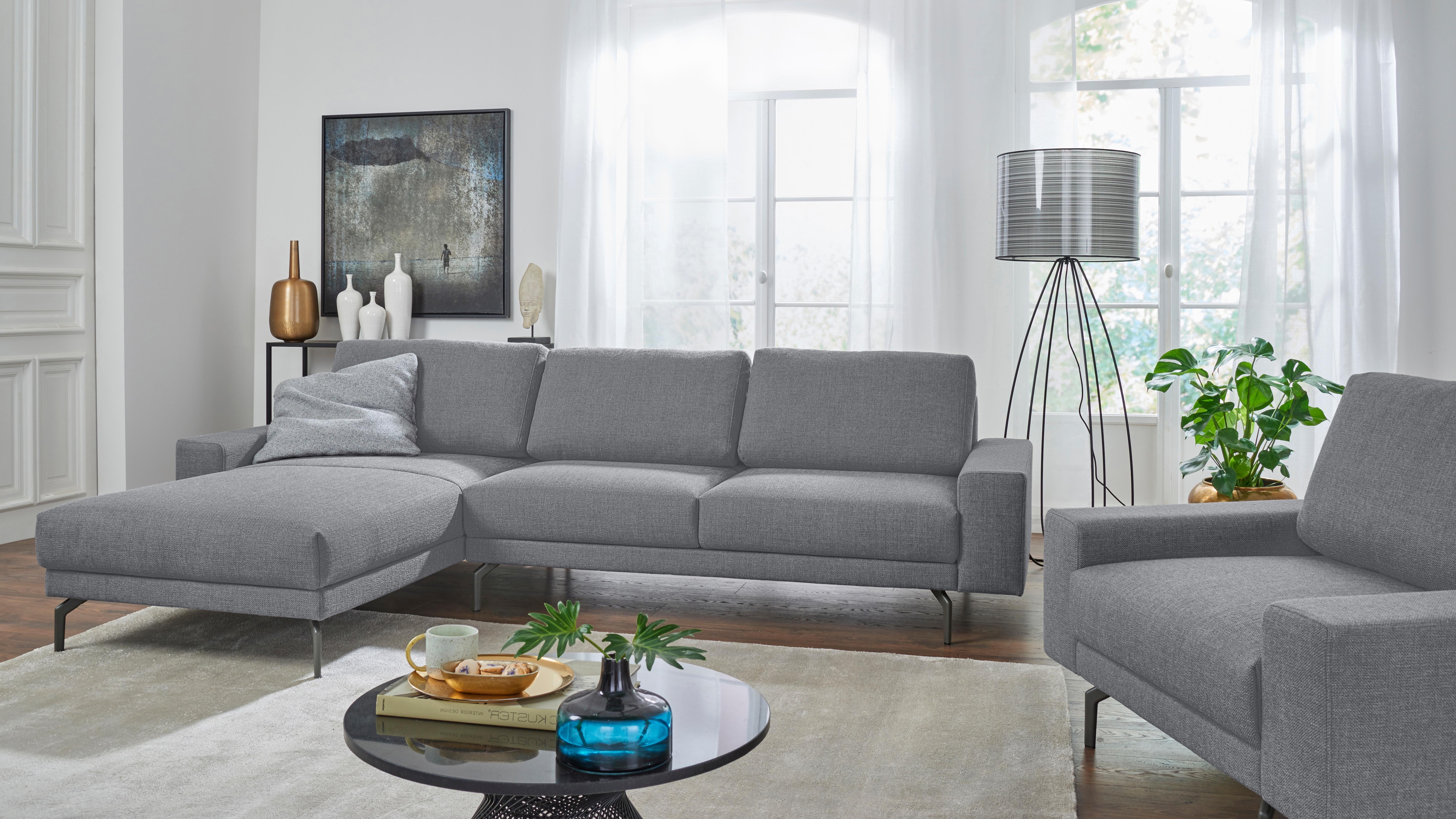 Creation BY ROLF BENZ Ecksofa "CR.450, Designecksofa, Polsterecke, Breite 294cm, L-Form" Armlehne breit und niedrig, Alugussfüße in umbragrau, Breite 294 cm