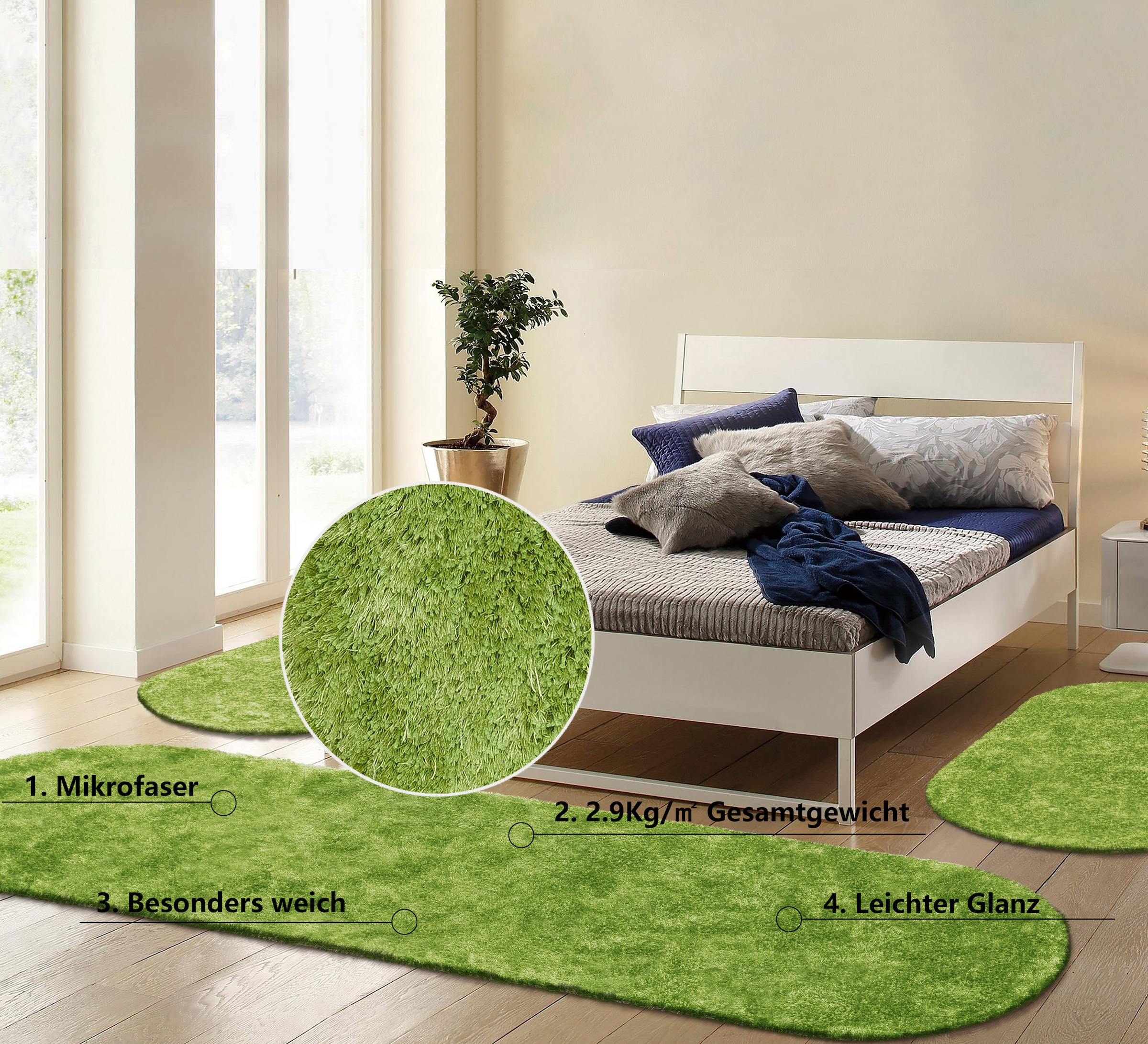 Bruno Banani Hochflor-Bettumrandung "Dana Teppich, Kundenliebling" Höhe 30 günstig online kaufen