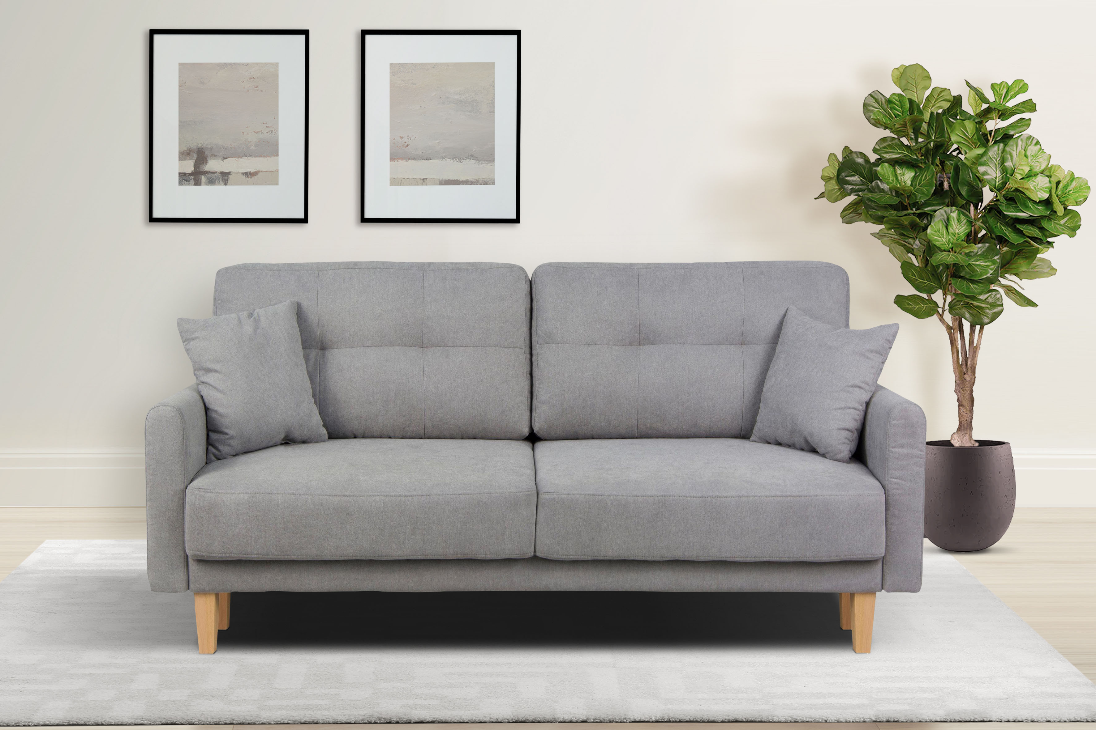 OTTO home 2-Sitzer "TRIPLO mit Wellenunterfederung, Maße B/T/H: 165/100/89 cm" Sofa mit Steppung im Rückenbereich, incl. Rückenkissen und Zierkissen