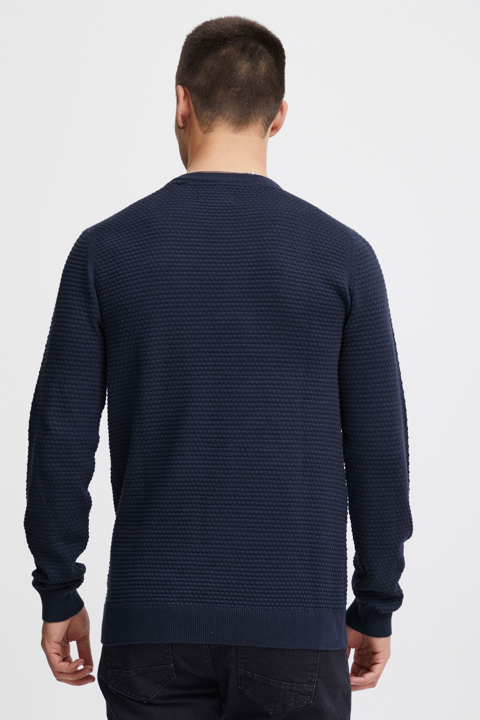 Strickfleece-Pullover BLEND "Strickpullover BHZap", Herren, Gr. M, blau (marineblaus), Obermaterial: 100% Baumwolle CO., Pullover 6