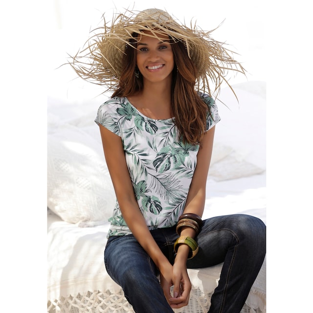 LASCANA Longshirt mit schönem Palmen-Druck online kaufen | BAUR