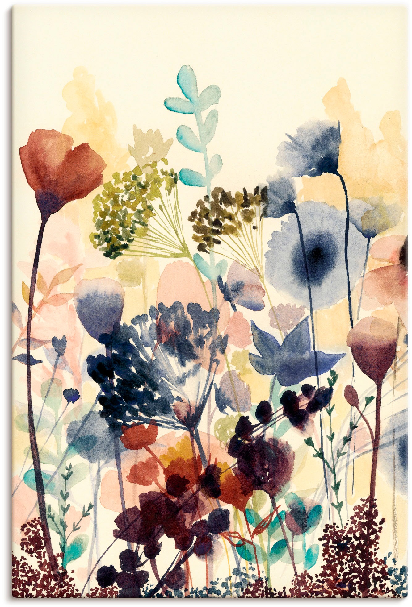 Artland Wandbild »Sonnengetrocknete Blüten I«, Blumenwiese, (1 St.), als Alubild, Outdoorbild, Leinwandbild, Poster, Wandaufkleber