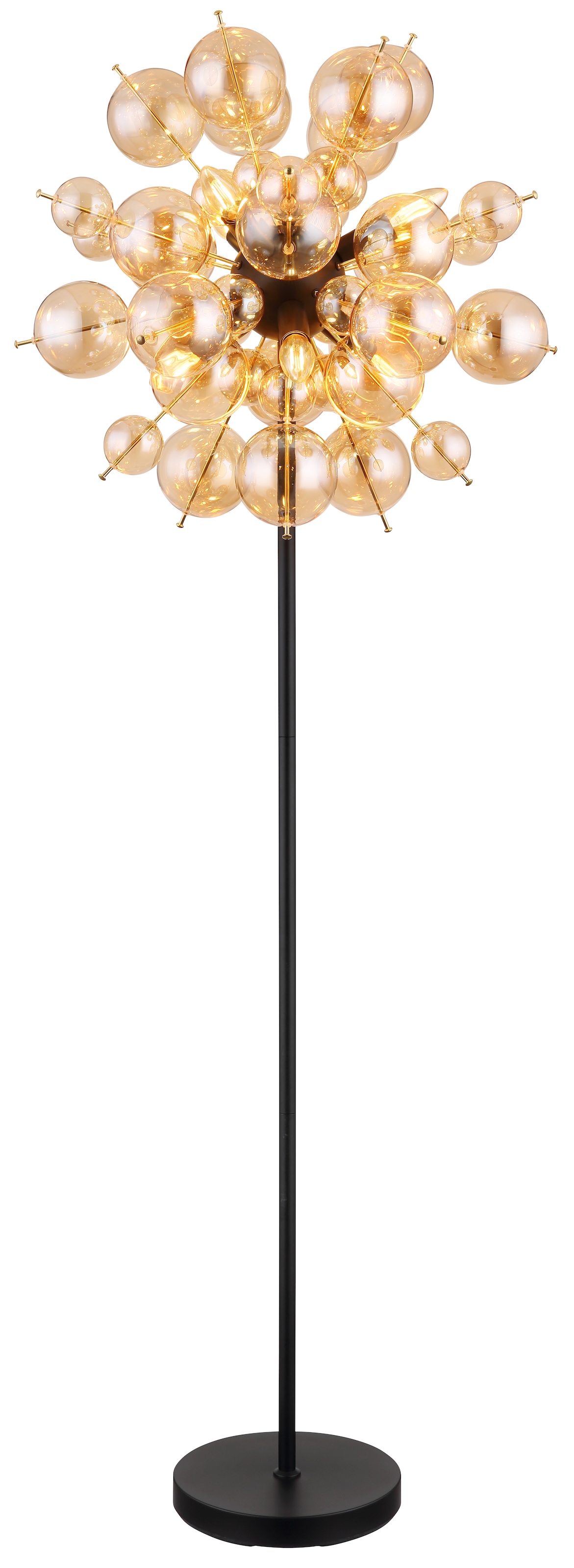 GLOBO LIGHTING Stehlampe »UDO«, Leuchtmittel E14 | ohne Leuchtmittel, Stehlampe/goldfarben/Glaskugeln/modern/Wohnzimmer/Flur/Schlafzimmer