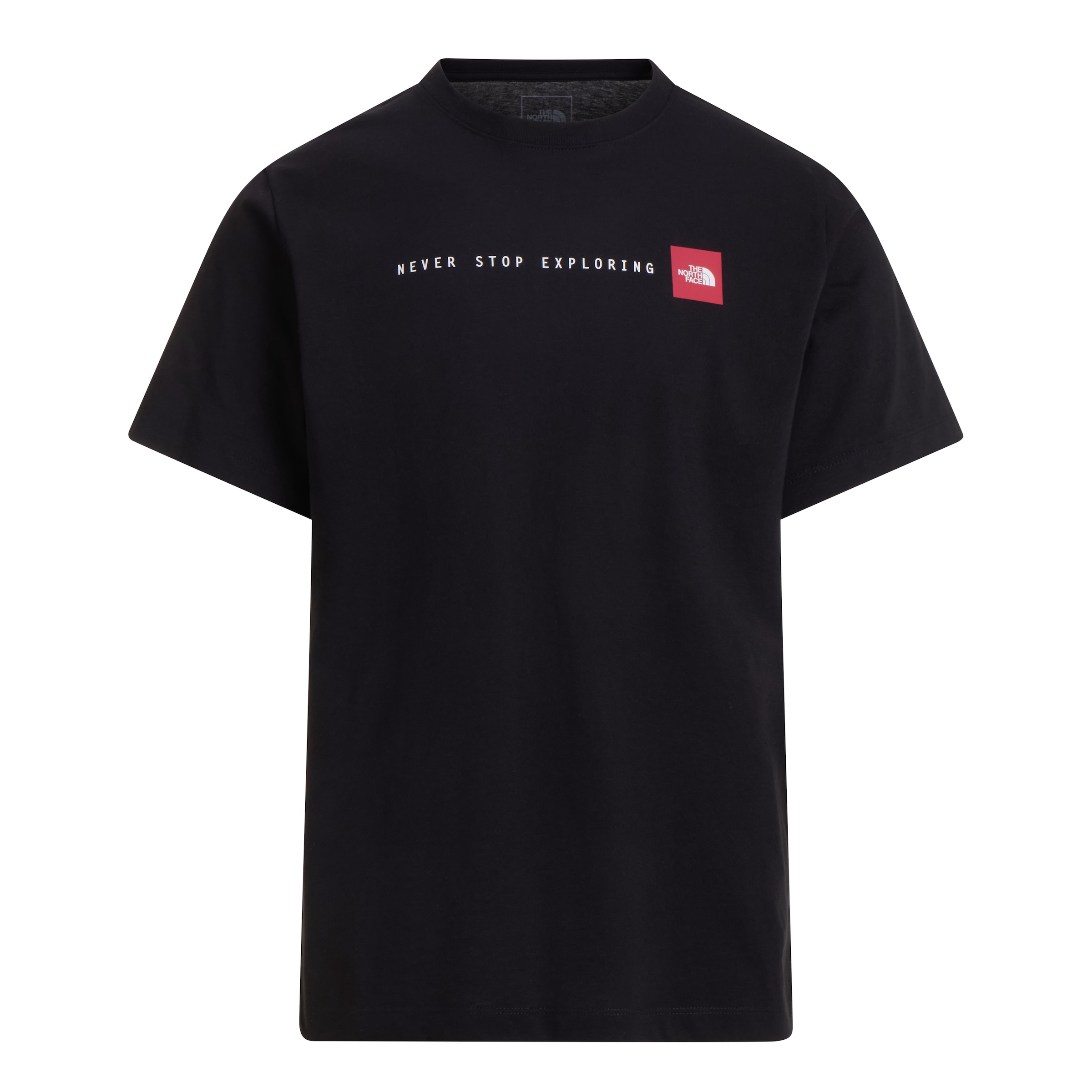 The North Face T-Shirt »M NEVER STOP EXPLORING REGULAR SHORT SLEEVE TEE-GRAPHIC« kurze Ärmel, für Sport und Freizeit, sportlicher Stil